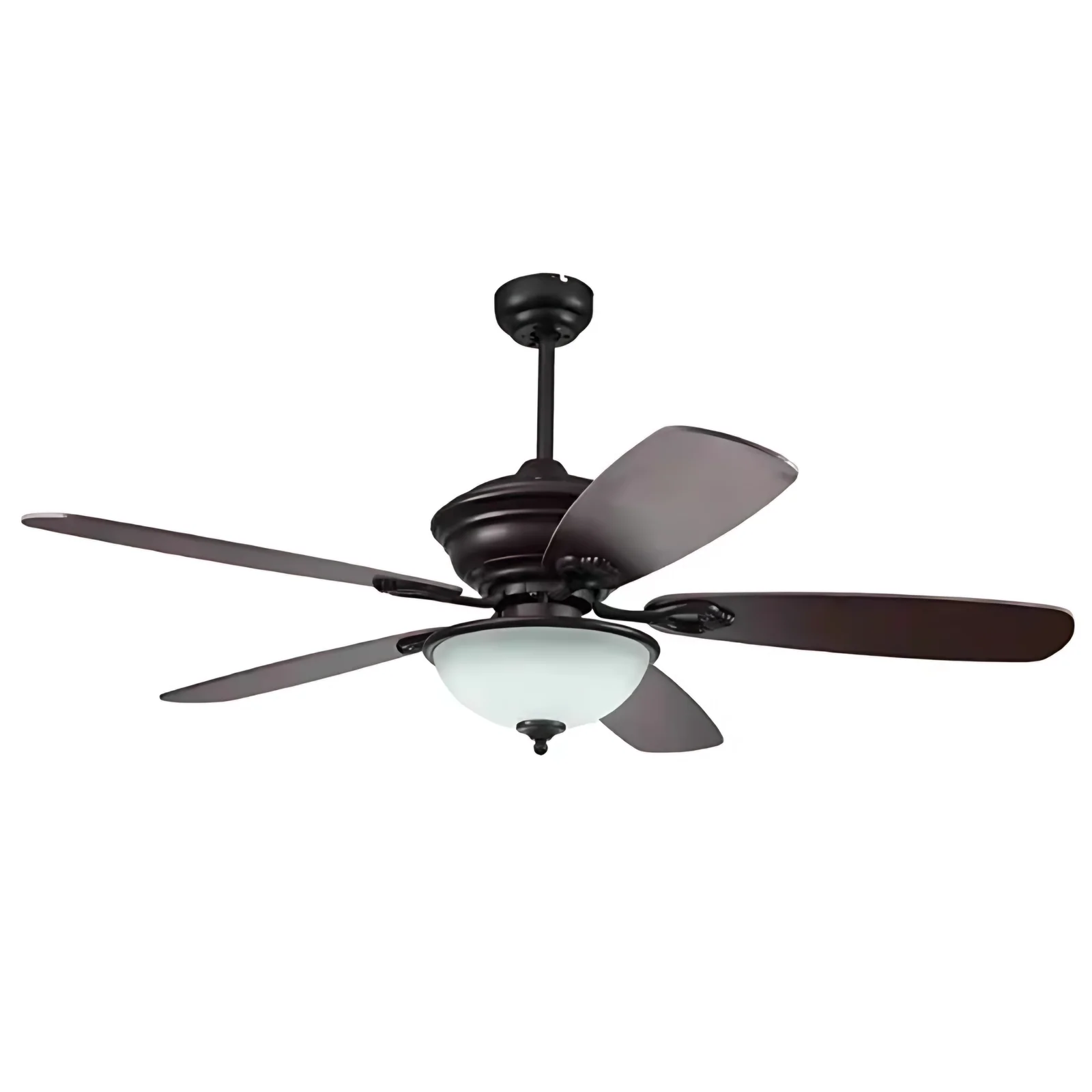 Intelligent 52-Inch 5 Blades DC Motor 3-Speed Dining Room Bedroom Ceiling Fan with LED Light Remote Control
