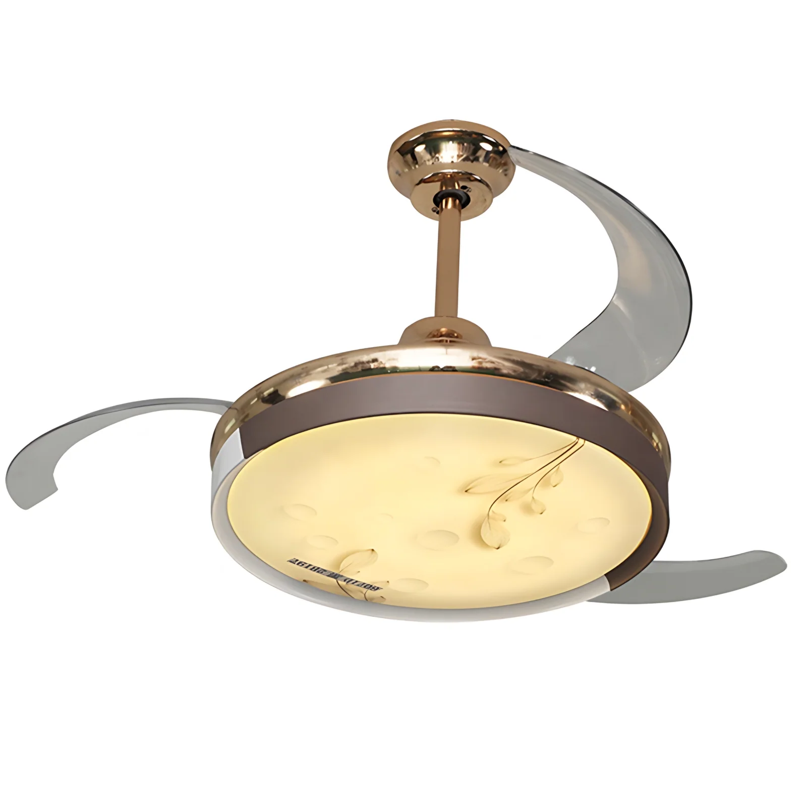 42 Inch Retractable LED Lamp Ceiling Fan with Dimmable Light and Remote Control Invisible Motor