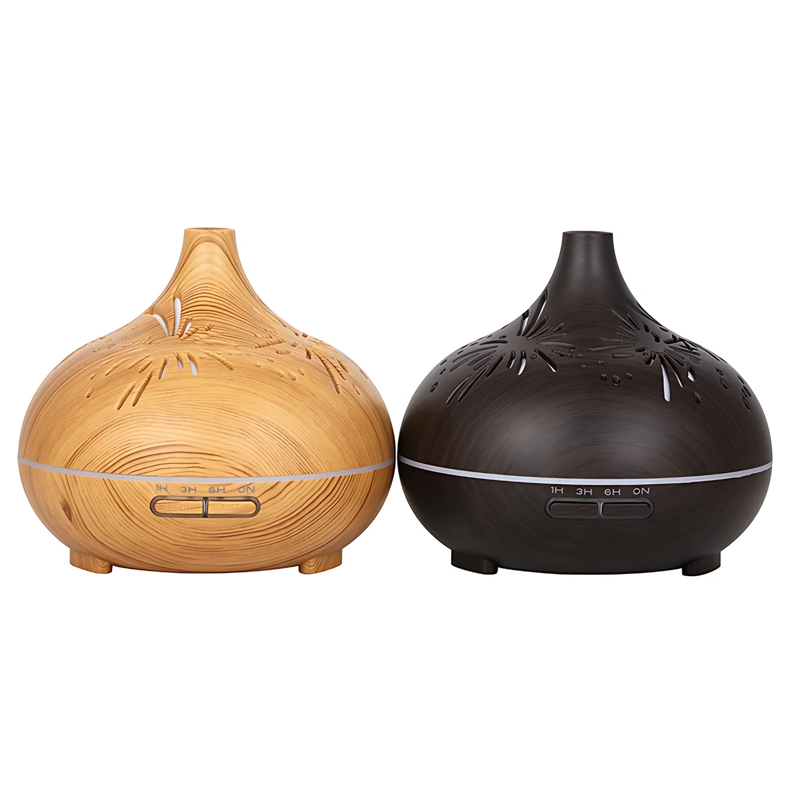 Wood Grain 7 Color LED Remote Control 500ml Aromatherapy Oil Essential Diffuser Ultrasonic Air Humidifier Aroma Diffuser