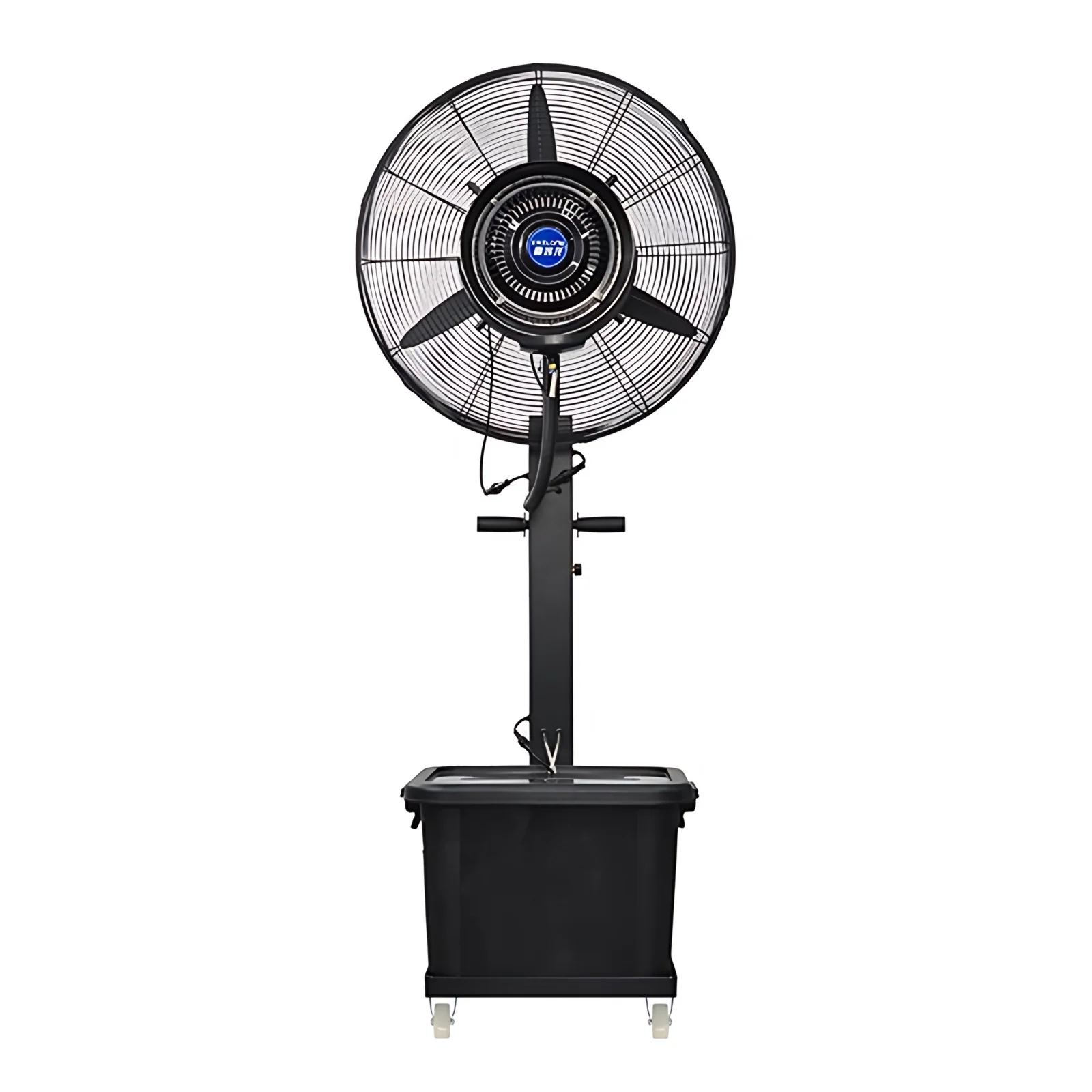 Ventilador de niebla de soporte de refrigeración de aire industrial impermeable al aire libre ventilador de niebla con tanque de agua