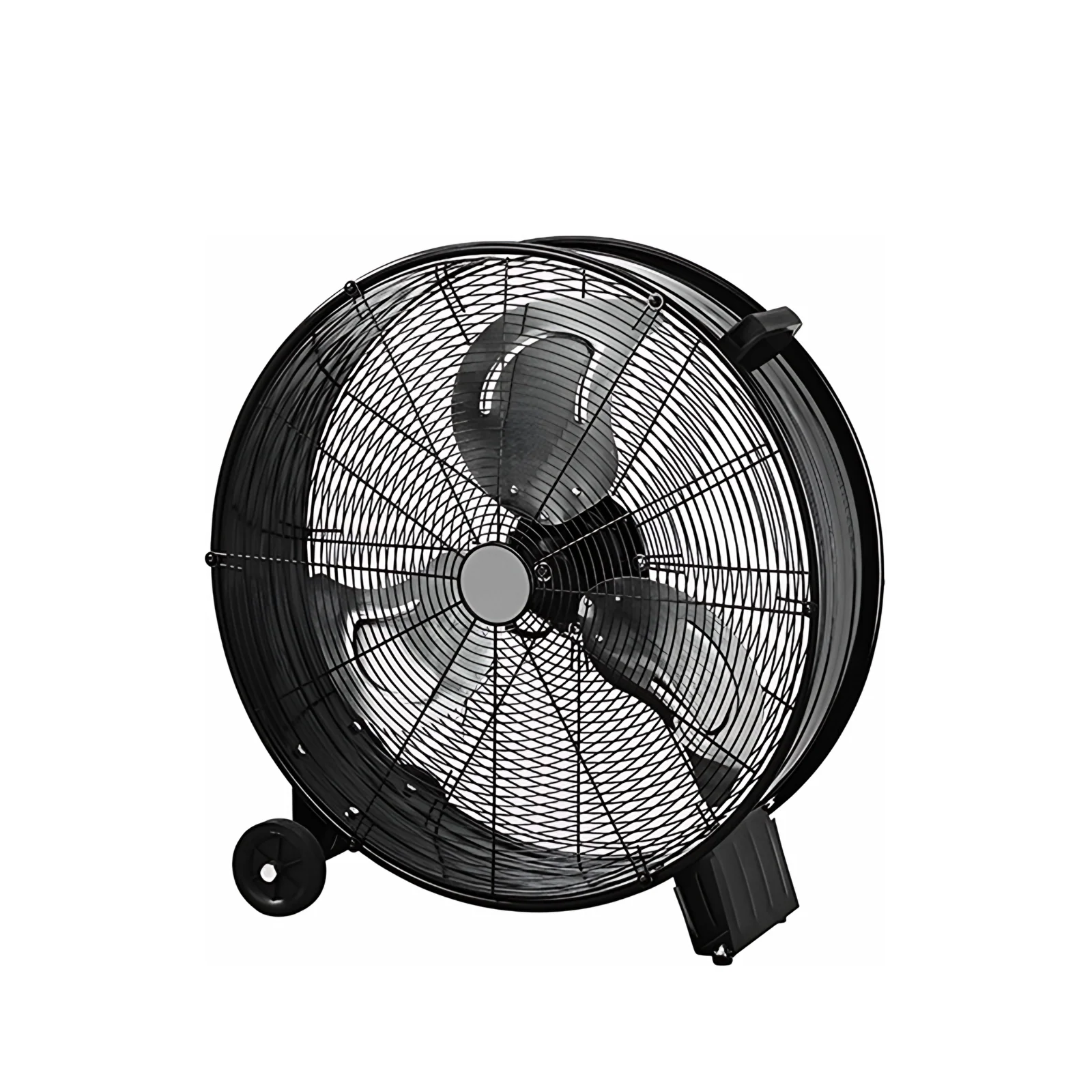 Industrial Drum Fan High Velocity Mobile Floor Fan on Wheels Powerful Cooling for Large Warehouse Workshop Ventilation