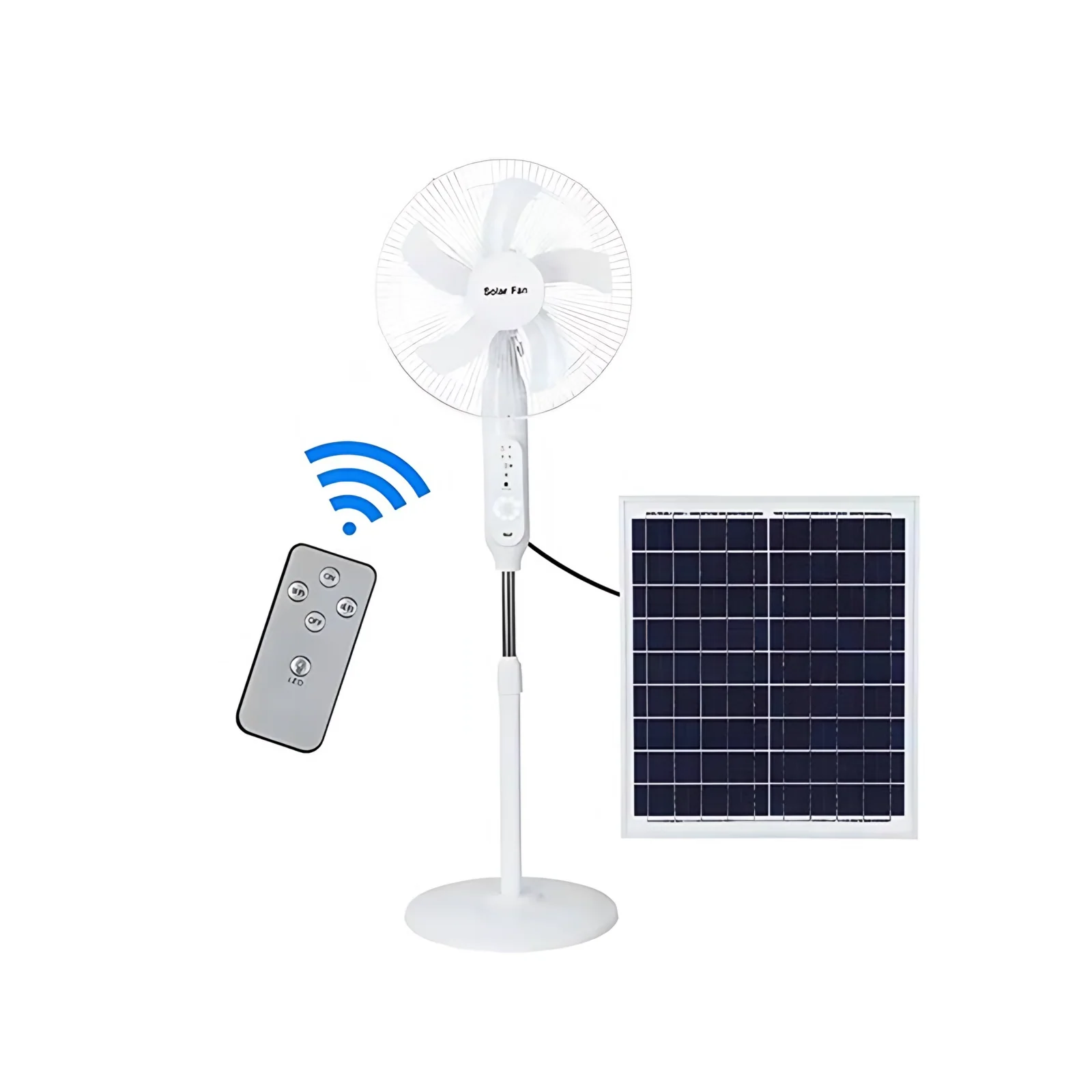 16 Inch Rechargeable Home Electric Solar Powered Stand Fan With Solar Panel Charge Indoor and Outdoor