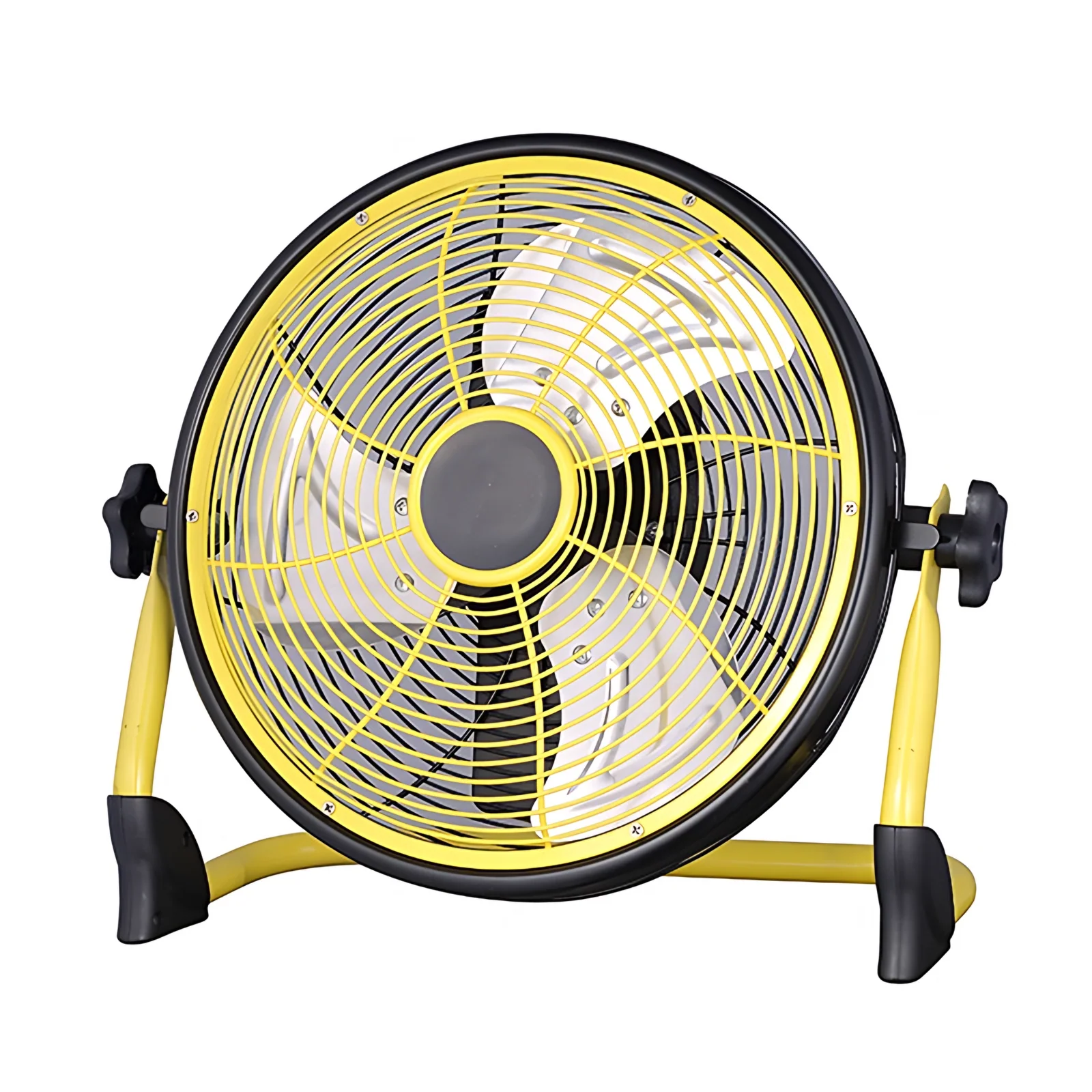 USB Rechargeable 10/12/14/16/18 Portable Outdoor Fan New Design Yellow Metal Floor Fan for Car Home Hotel Battery Power Source