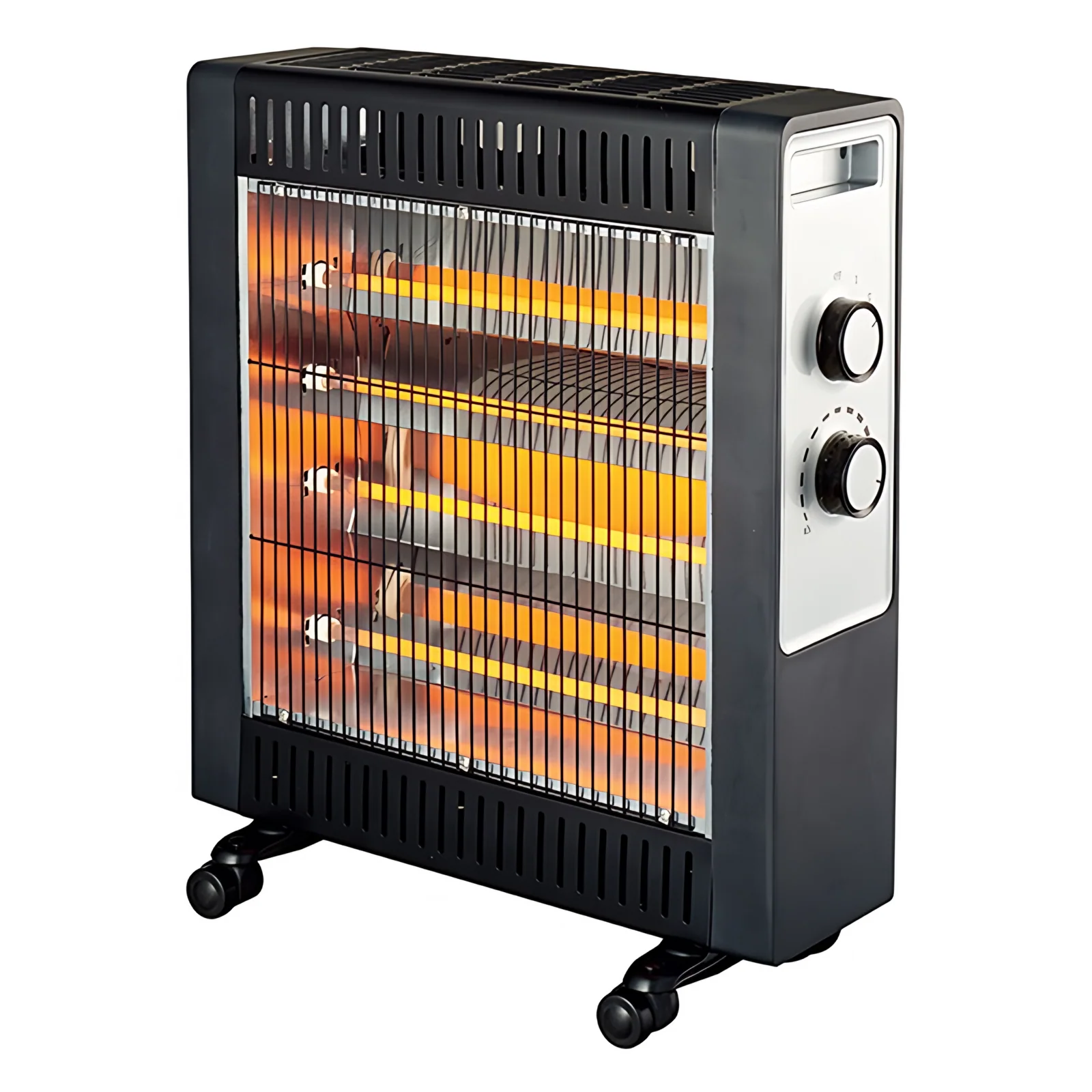 Portable Home Use Tip-Over Protection 1100W/2200W Dual Power Infrared Quartz Heater with Wheels up to 249 ft Coverage
