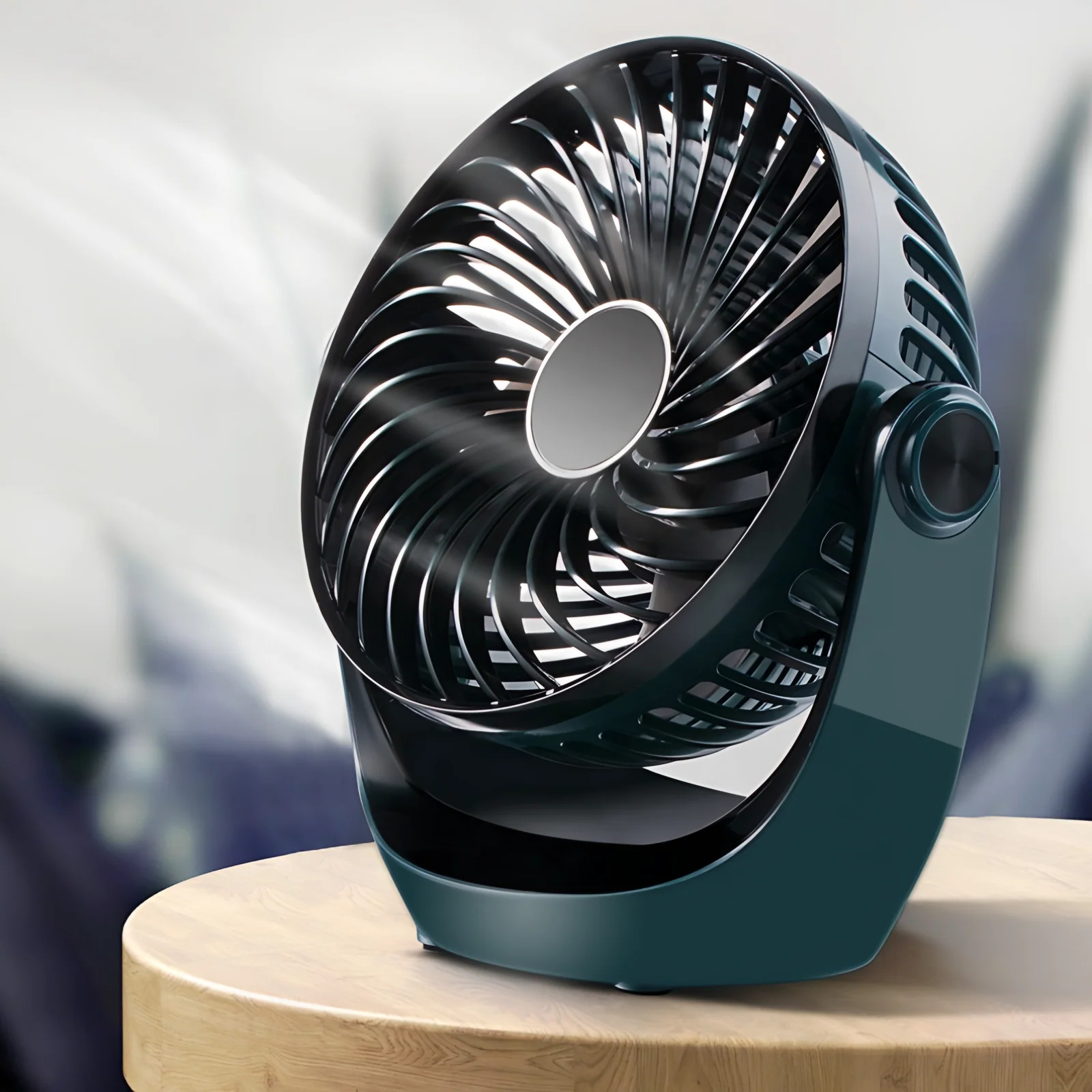 360-degree Rotating Desktop Fan 4 Speed Wind Speed Adjustable 2000Mah Rechargeable Fan