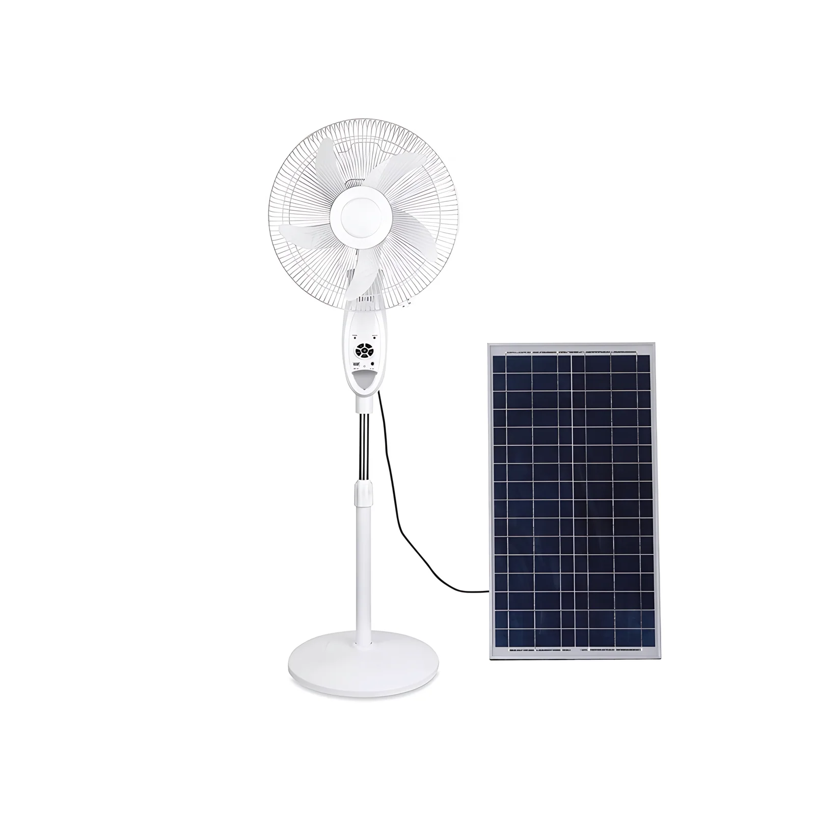 Factory Direct Supplying 16 Inch Solar Electric Fan Multi-Funtion Stand Air Cooler Fan With Solar Panel
