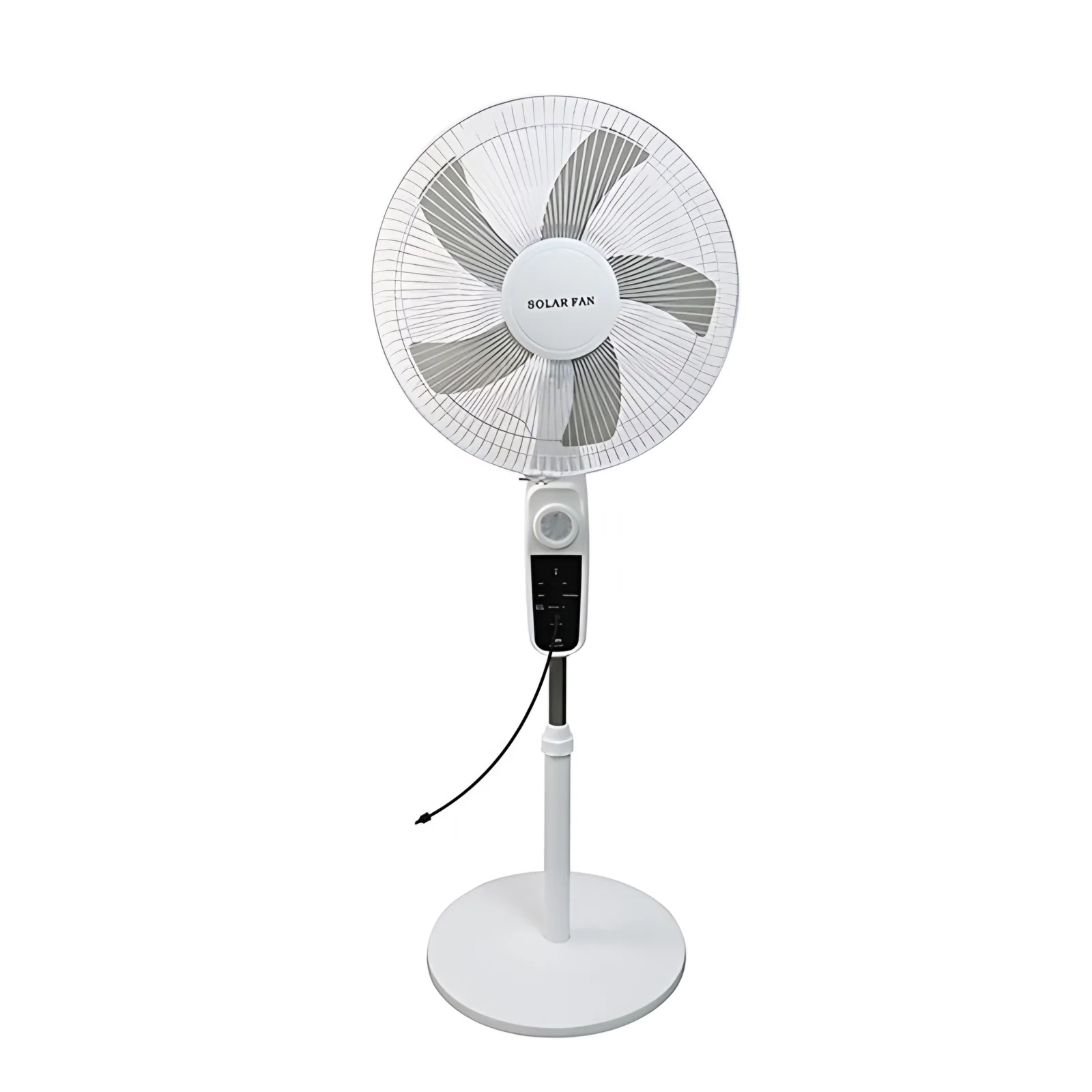 Economical Solar DC 16 Inch Ventilation Fan with LED Light Remote Control Adjustable Height Plastic Material
