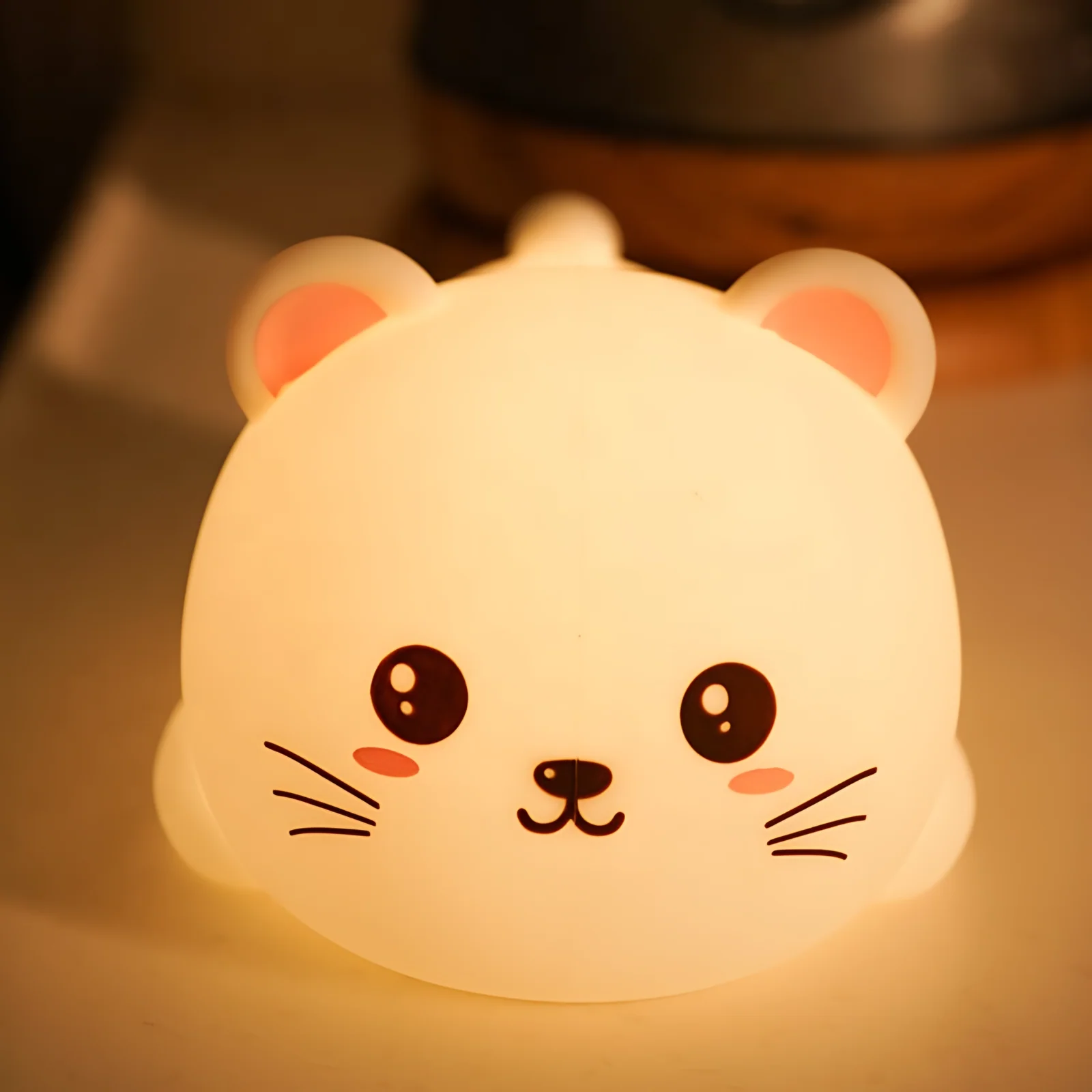 Silicone Cute Cat Lamp 3 Level Brightness Animal Night Light LED Cat Night Light for Kids