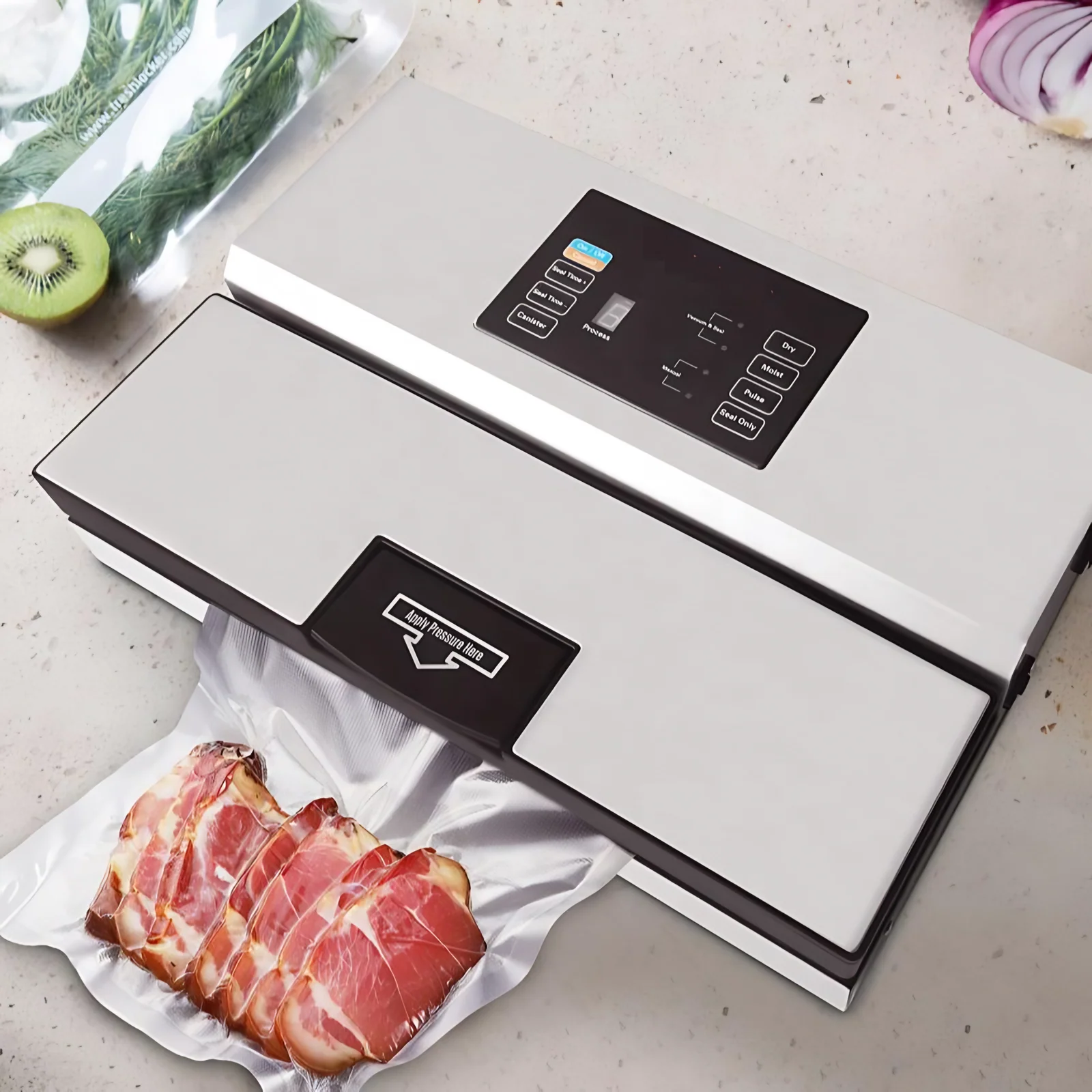 Vacuum Sealing Machine Automatic Food Convenient Packaging Kitchen Wet and Dry Dual-purpose Plastic Mat Wide Sealing Line 310mm
