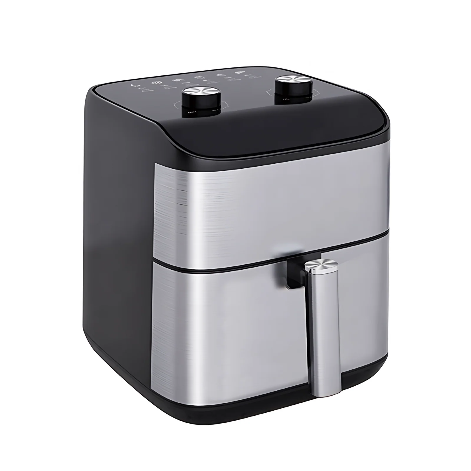 8-Cuisine 4L Stainless Steel Smart Air Fryer Modern Square Design for Healthy Household Cooking Steak Chicken Cake