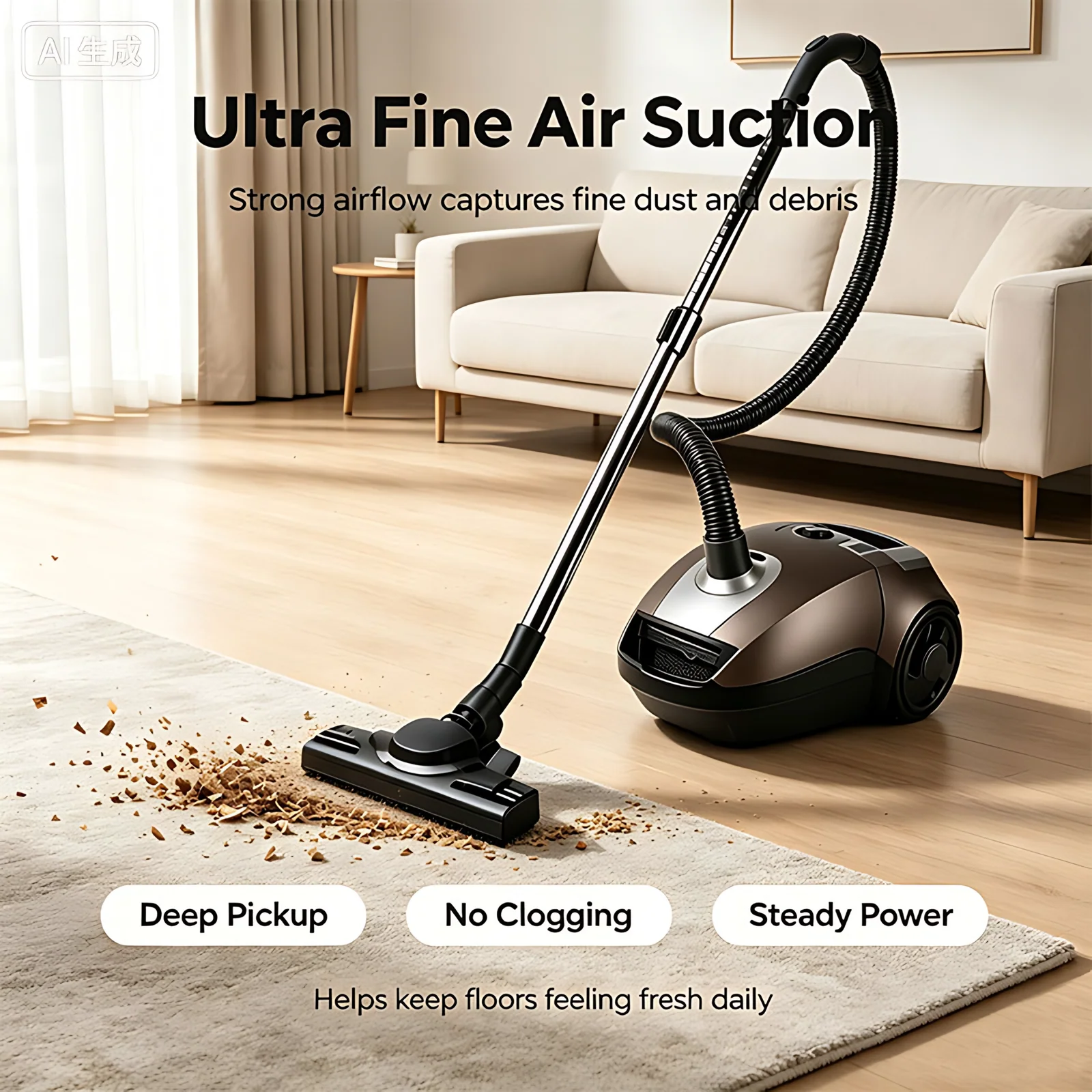 Multifunction Hand Held Super Power Dry Electric Bagged Canister Vacuum Cleaner for Car Hotel Use 155AW Suction 3L Dust Capacity