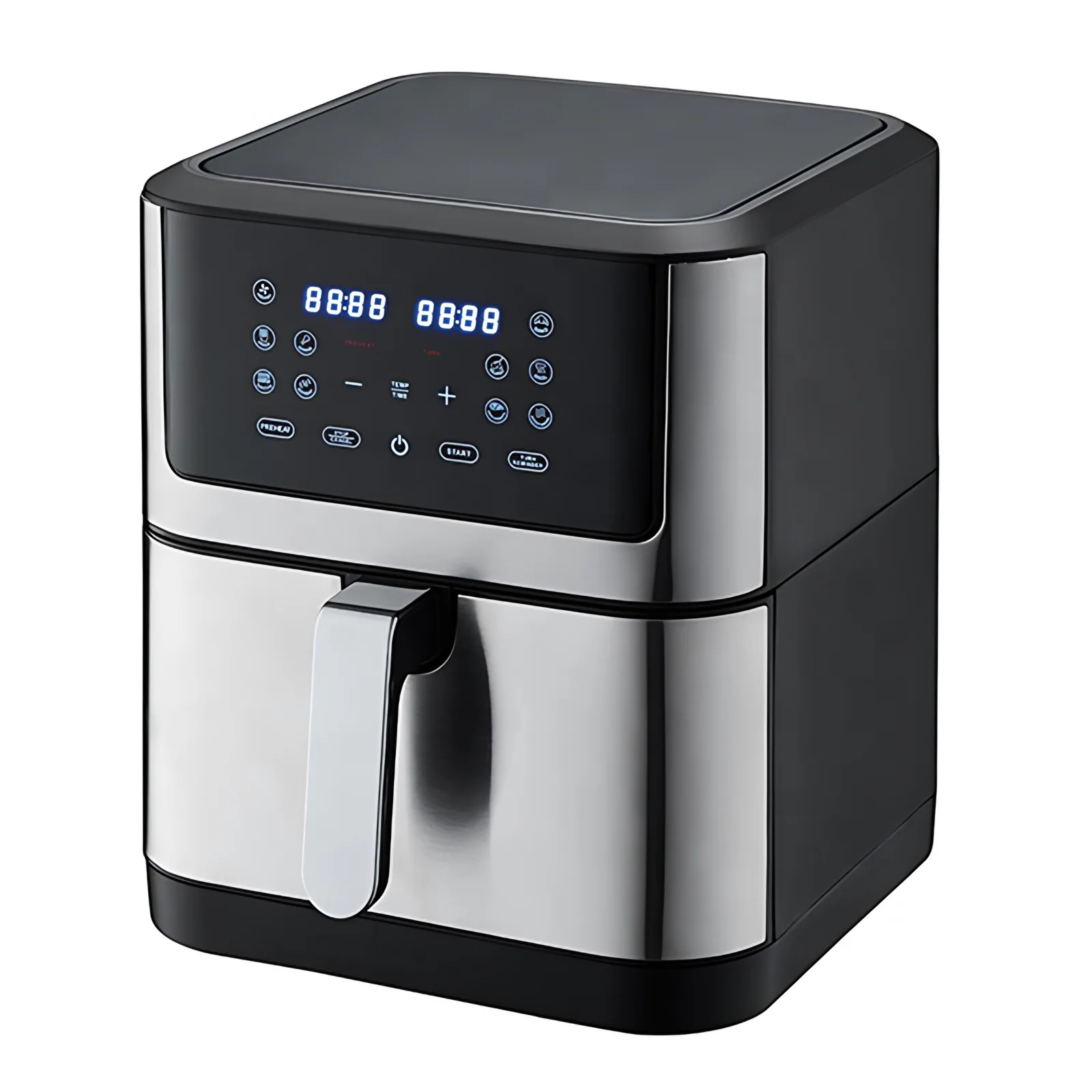 7L Square Digital Stainless Steel Non-stick Air Fryer with Oil-Free Cooking Surface for Home & Hotel Use