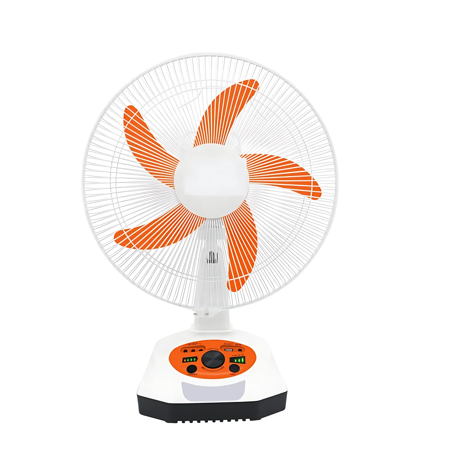 16 Inch Emergency AC DC Electric Desk Solar Oscillating Fan 2 Speeds Solar AC DC Rechargeable Table Fan