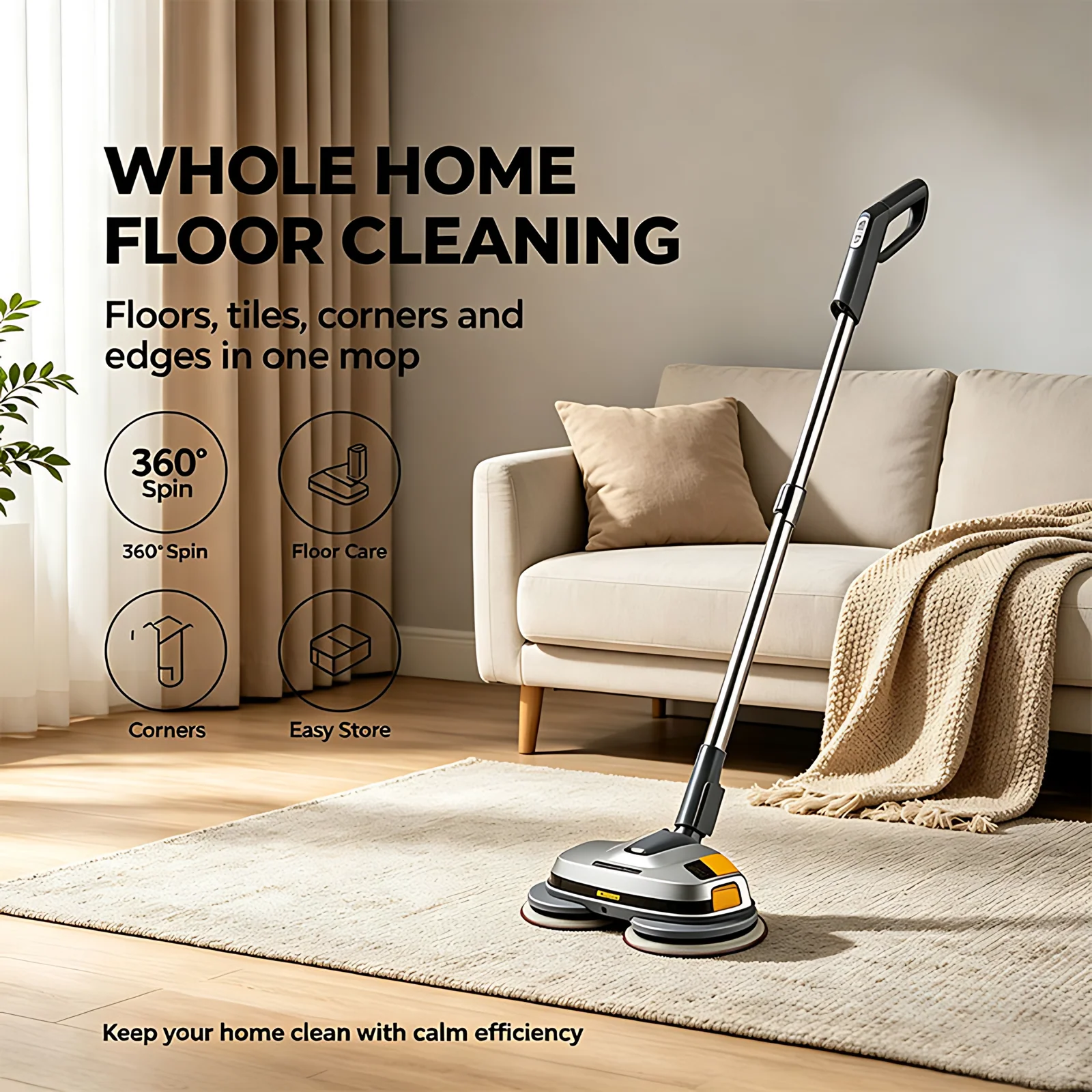 2025 New Style Multi-Functional Wireless Electric Mop Low Noise Household Cleaning Cheap Electric Mop Floor