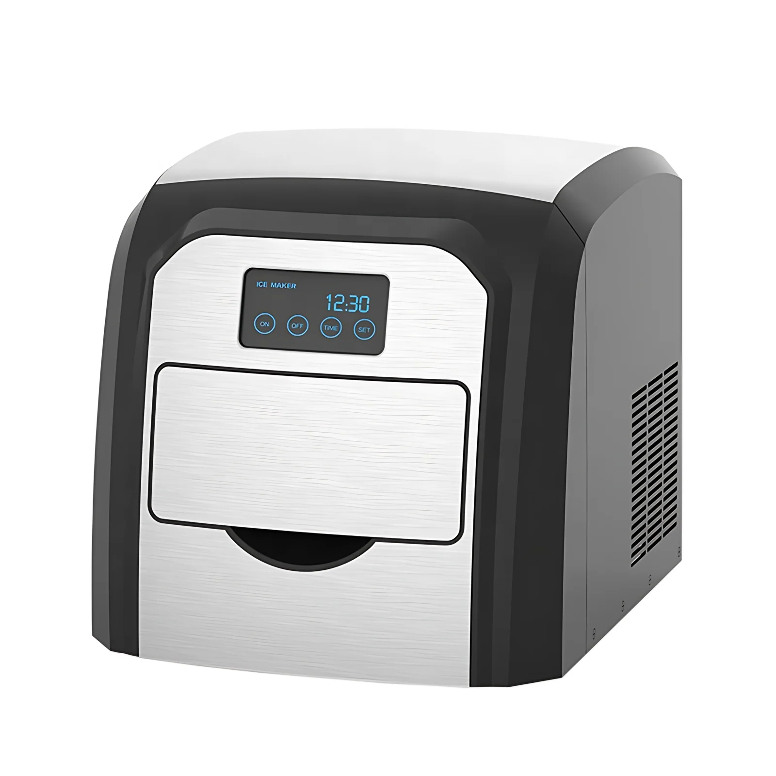 Haushaltskompakte Schreibtisch-Automatikkompressor Kühlung zu Hause Mini rundes Eiskuben Eismaschine