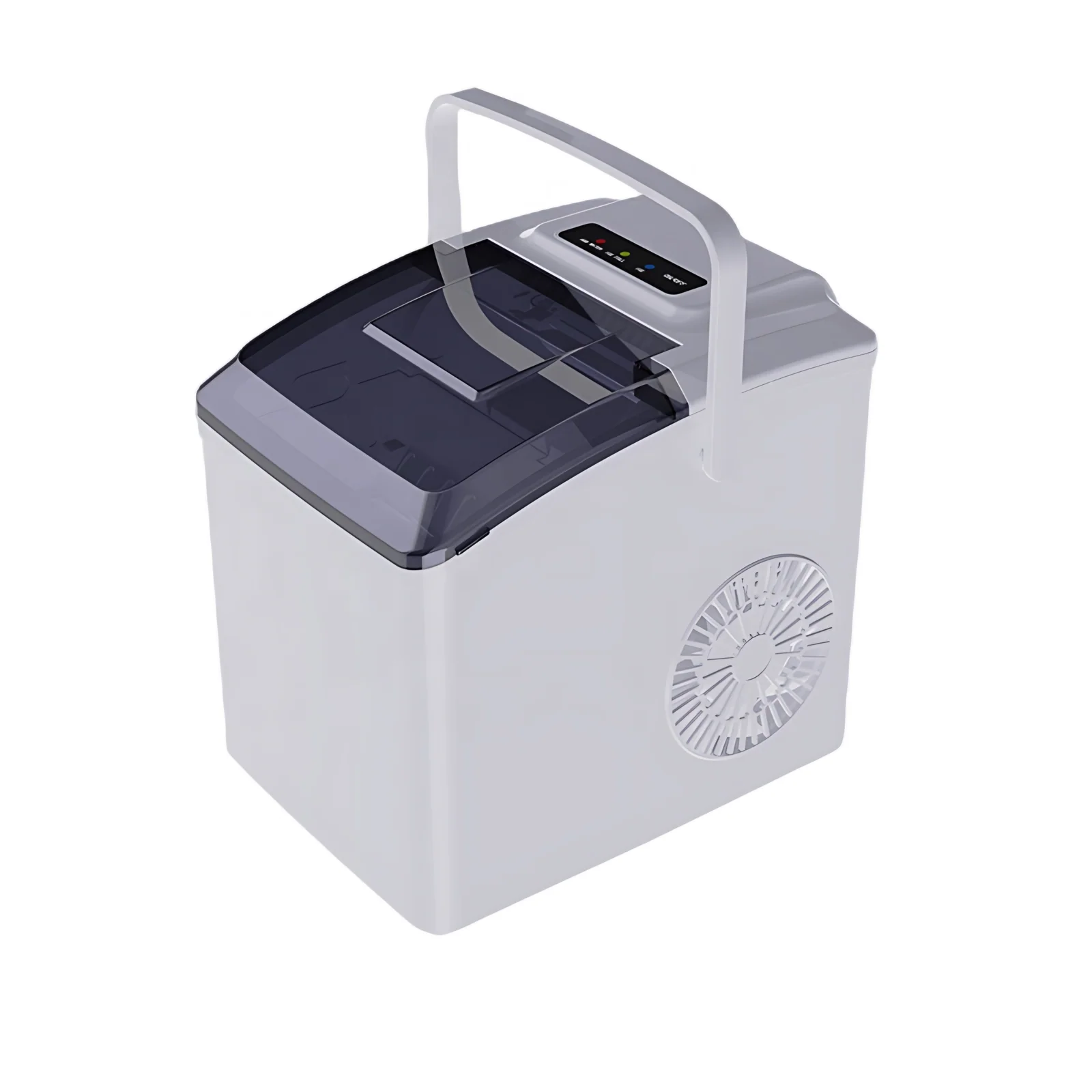 New Electric Ice Maker with Handle 10-12kgs/24h Portable Plastic Household & RV Use Scoop Countertop Adjustable