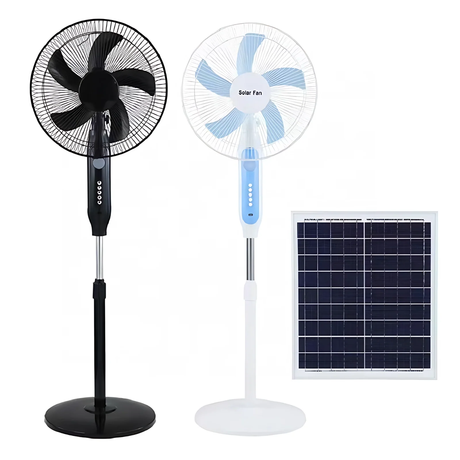 18'' Outdoor Home Solar Electric Power Portable Rechargeable Fan Energy Solar Stand Fan Removable Solar Standing Fan