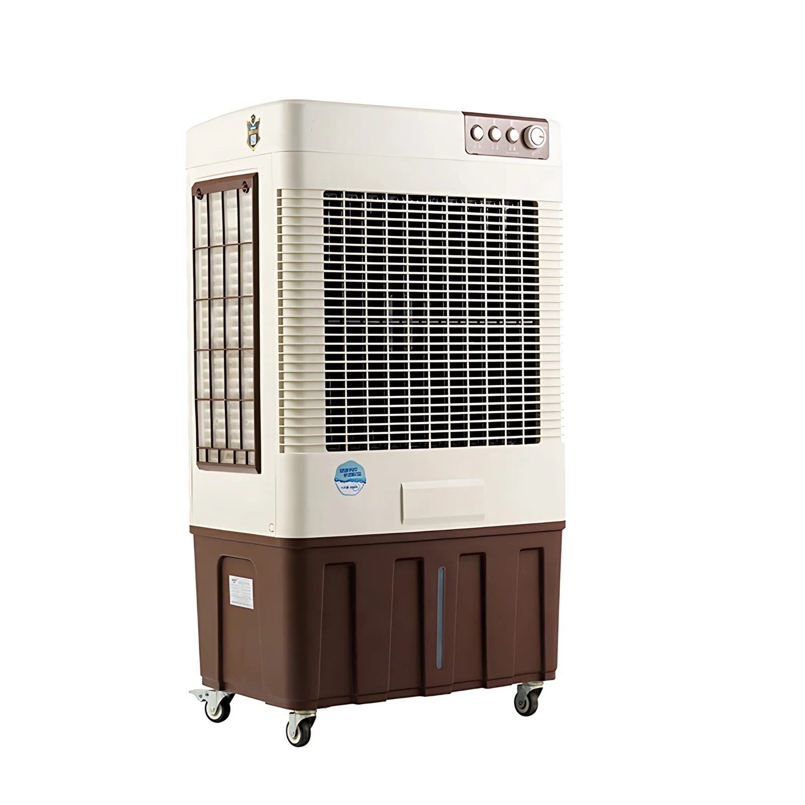 DC24V rechargeable 140W 40L sans batterie avec boîte de glace en haut swing automatique gauche droite refroidisseur d'air solaire évaporatif en cuivre
