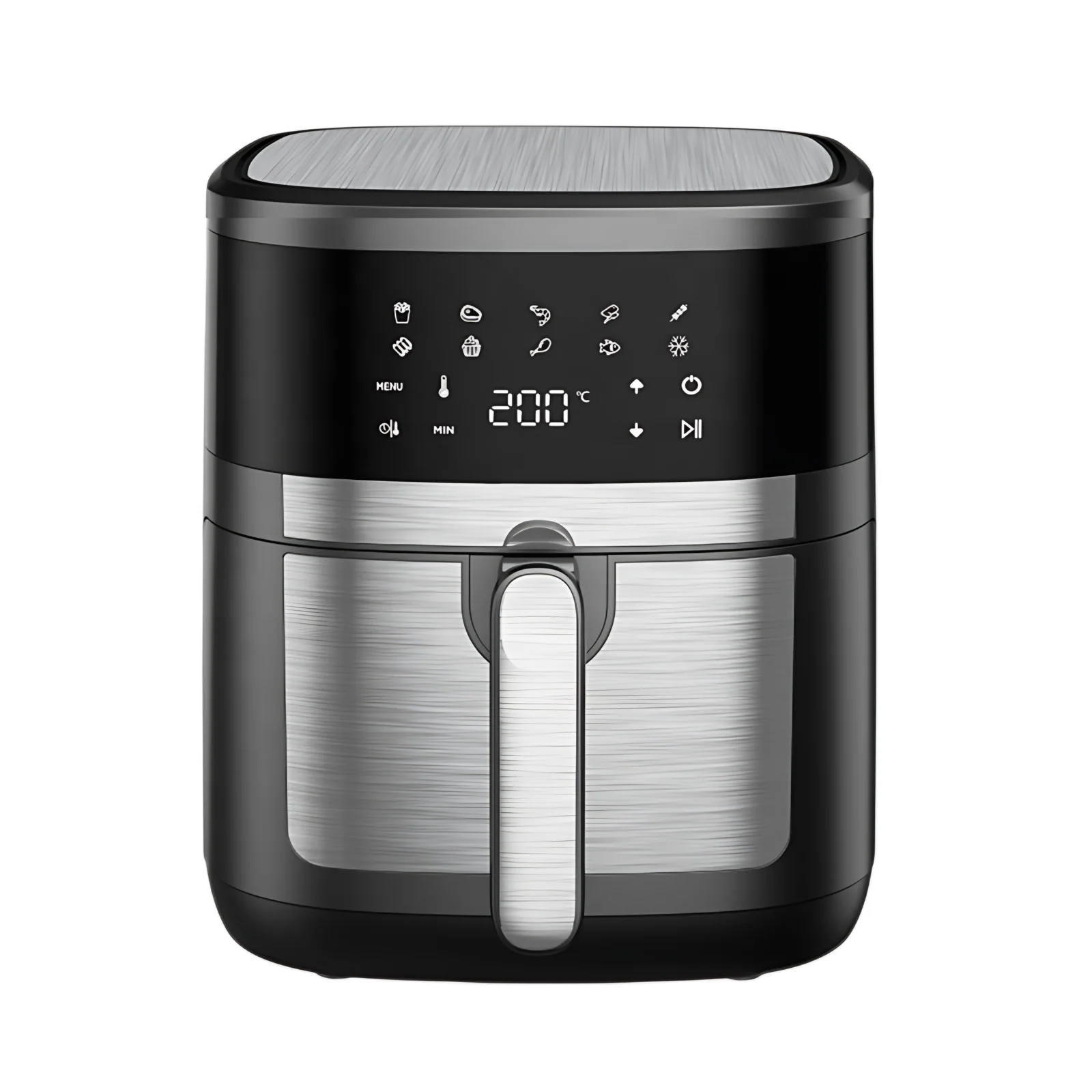 Heißverkäufe 6.5L elektrische Luftfritter aus Edelstahl Convection Toaster rund modernes Design für den Haushalt Gebrauch