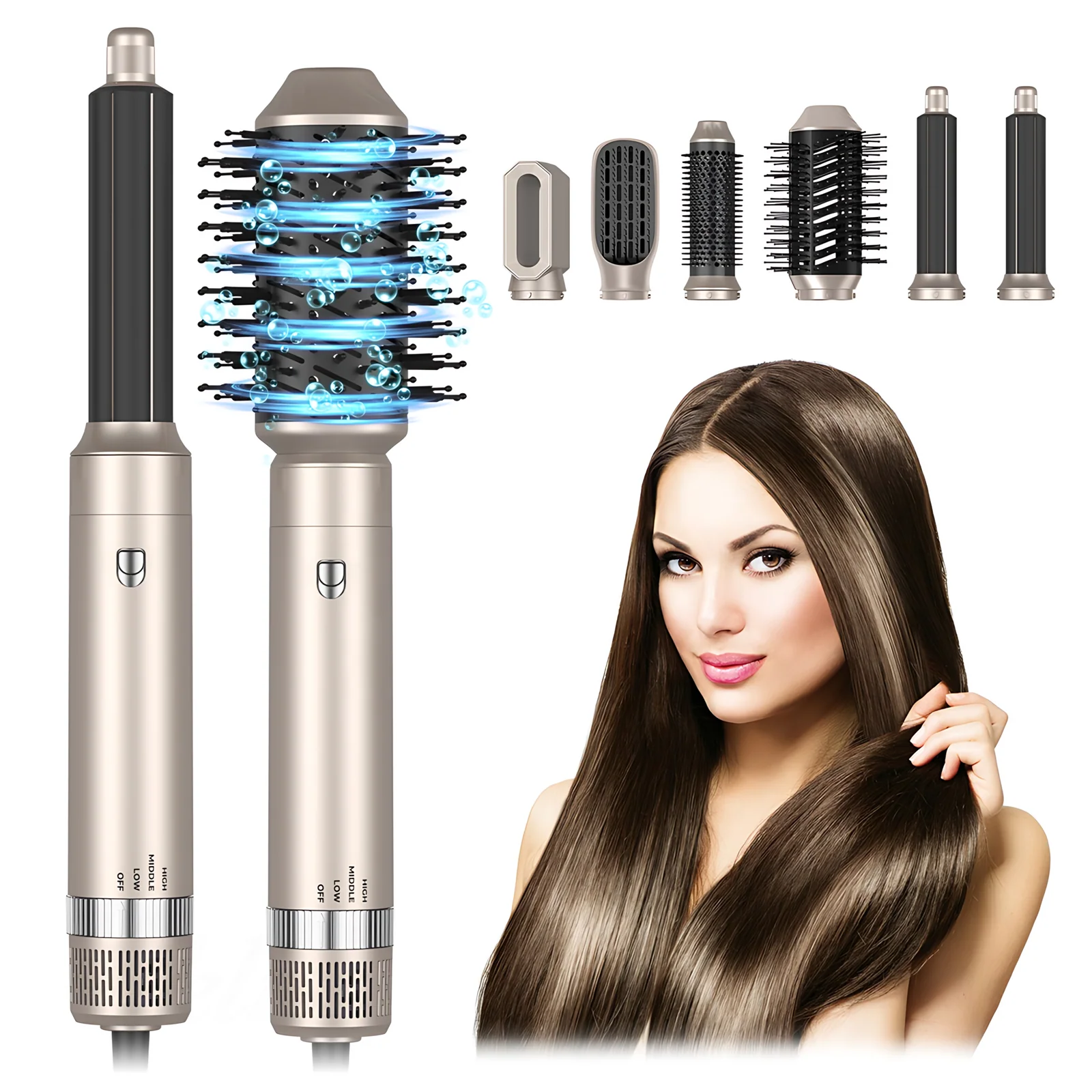 6 1 professionelle Haarstyling Werkzeuge Satz klappbar 1000W 90.000 RPM Haartrockner Pinsel Straightener heiße Kamm Haarkrümmer Heimsalon