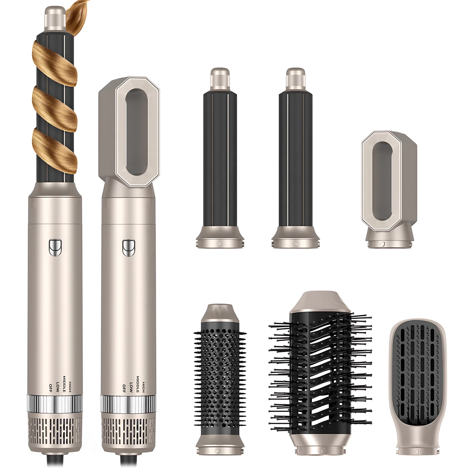 Heißverkäufe 6 in 1 Hochgeschwindigkeitsluftstyller professioneller Ein-Schritt-Haardrockner Set elektrischer Heißluftbürste