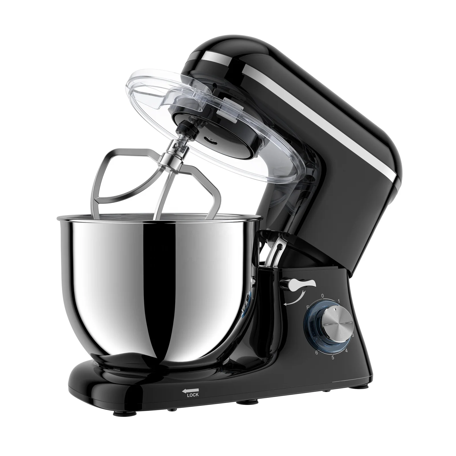Cuisine électrique 7L 1000W Mixeur de support à 8 vitesses avec bouton d'éjecteur de battant résistant au bruit 3 accessoires de mélange