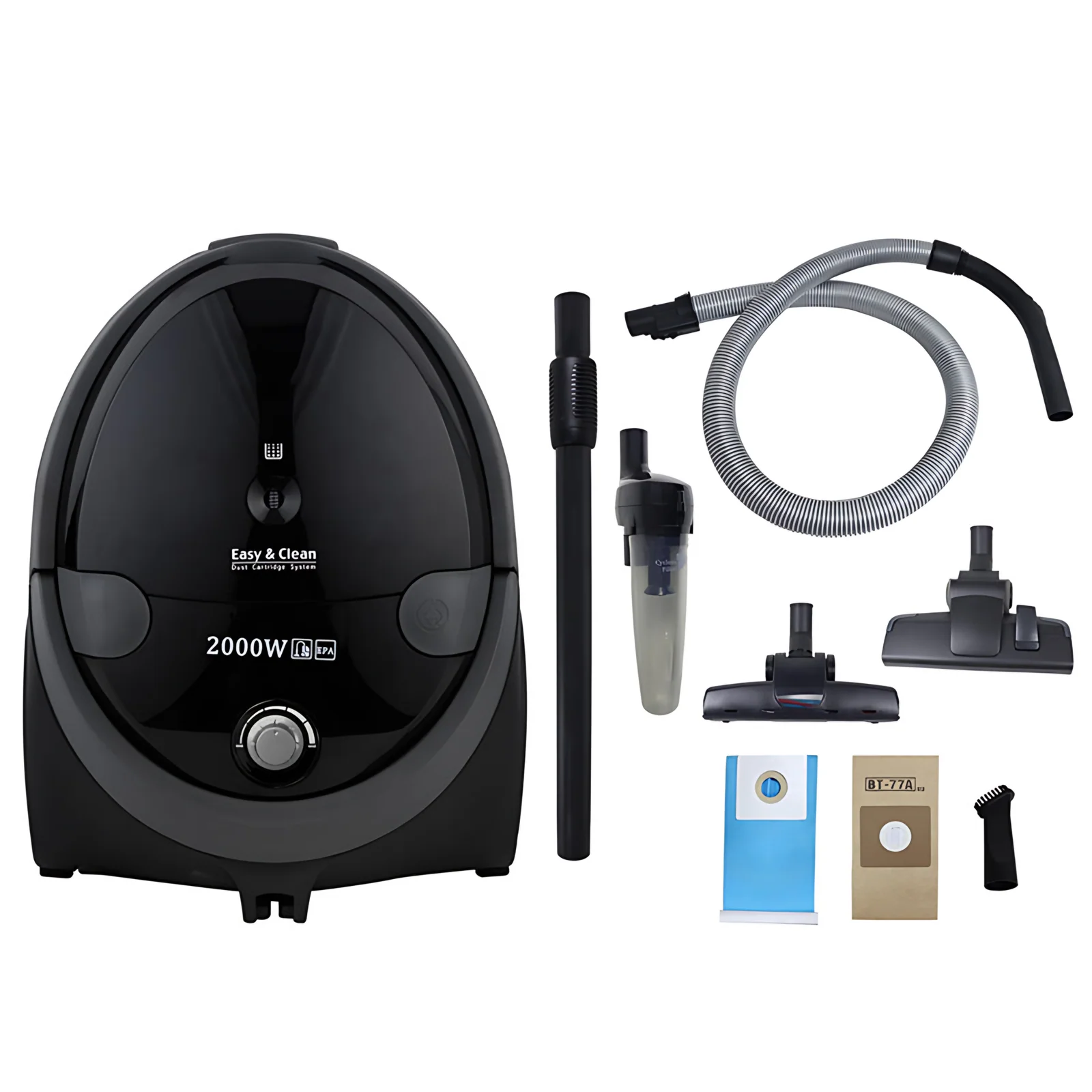 2000W 2.4L Powerful Home Cord Cyclone Canister Vaccum Horizontal Bagged Vacuum Cleaner With Dust Bag