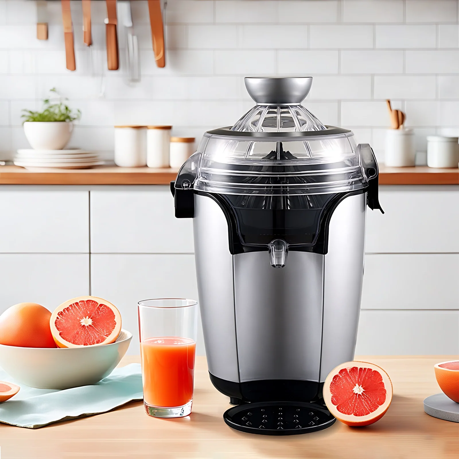 Juicer aus rostfreiem Stahl mit 50 W Großmutter zum Mazen von Gemüse und Weizengräser elektrischer Haushaltslangsamer Juicer