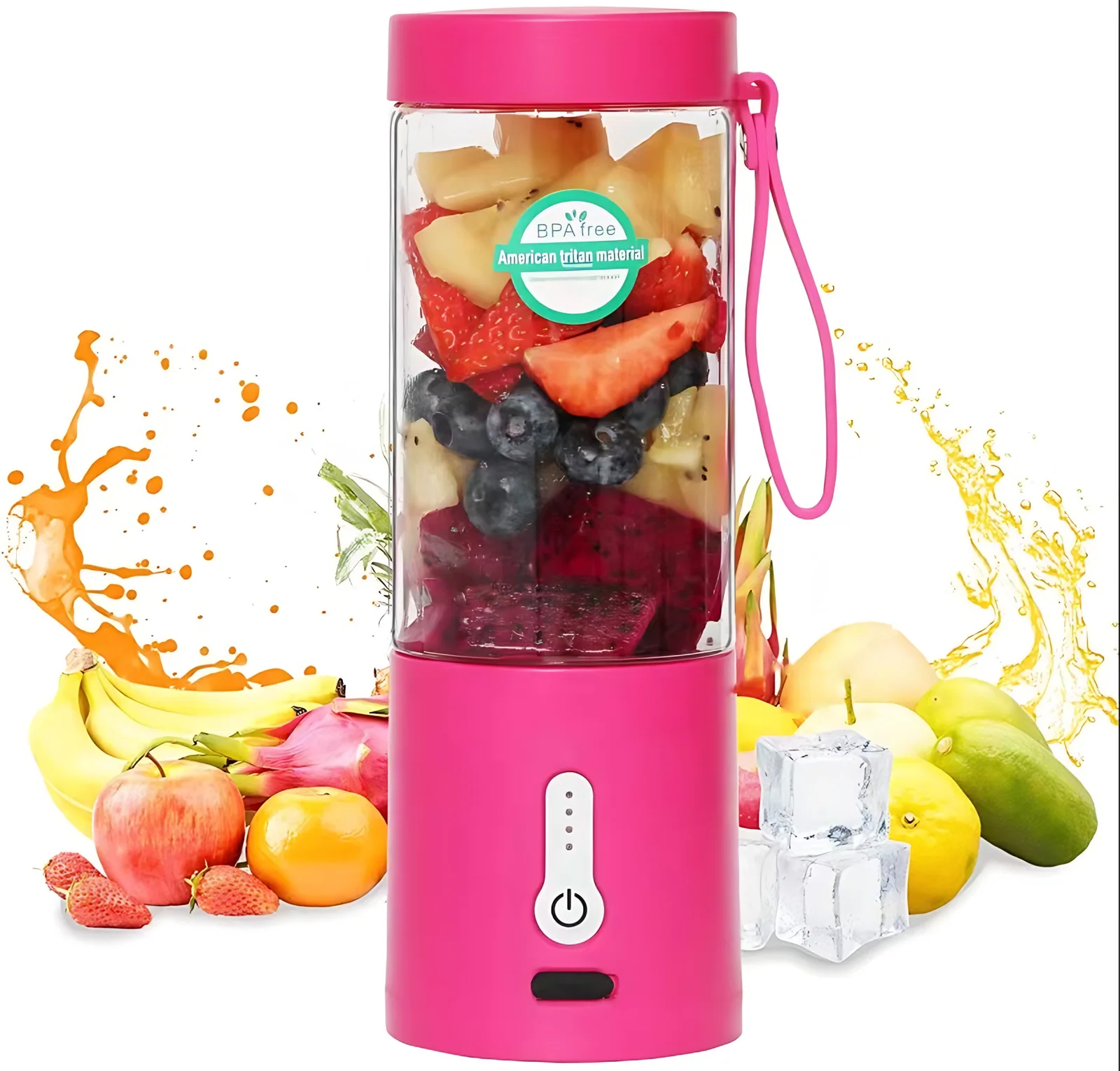 Portable Electric USB Fruit and Vegetable Juice Blender Home Juicer with Stainless Steel Blades and Cup for Home Use