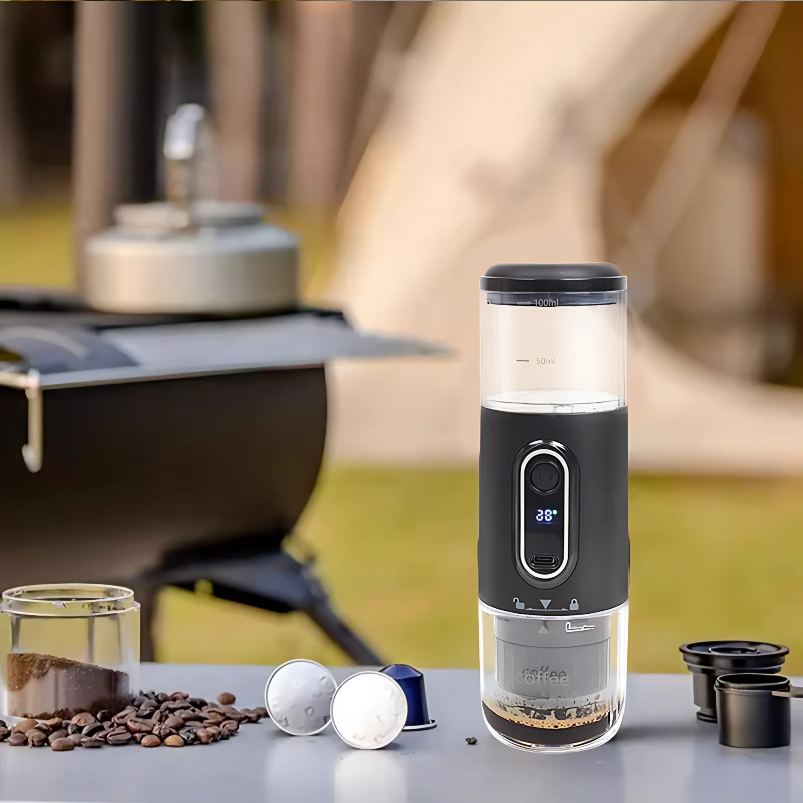 Single Serve k Cup 3 in 1 Travel Mini Capsule Espresso Machine Portable Coffee Maker