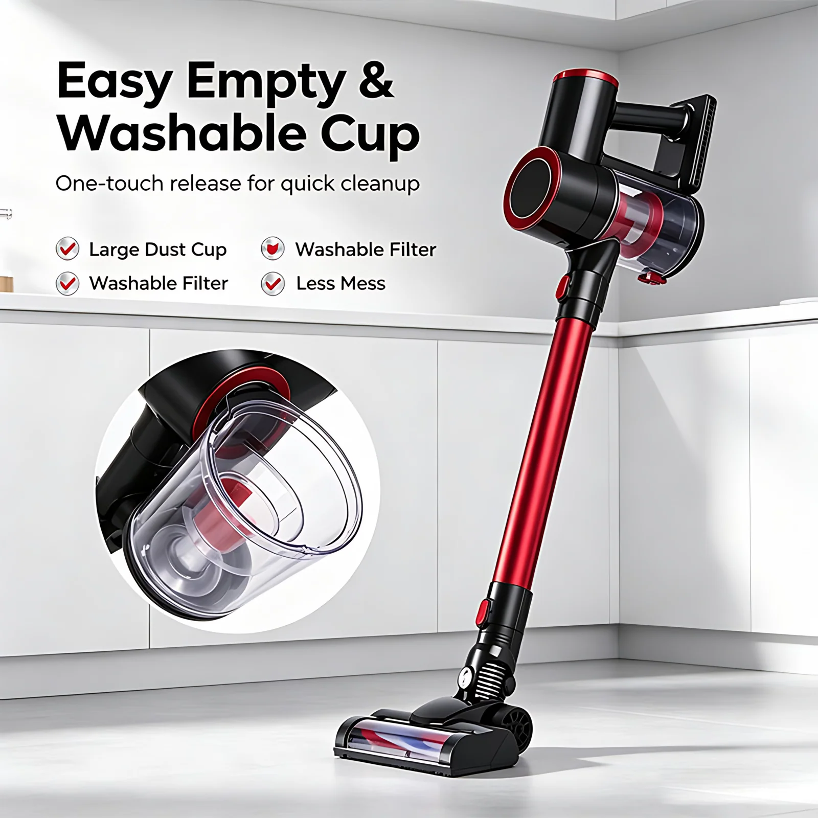 Lower Noise Large Capacity Cyclonic Hoover Handheld Aspiradora Wireless Cyclone Upright Vacuum Cleaners