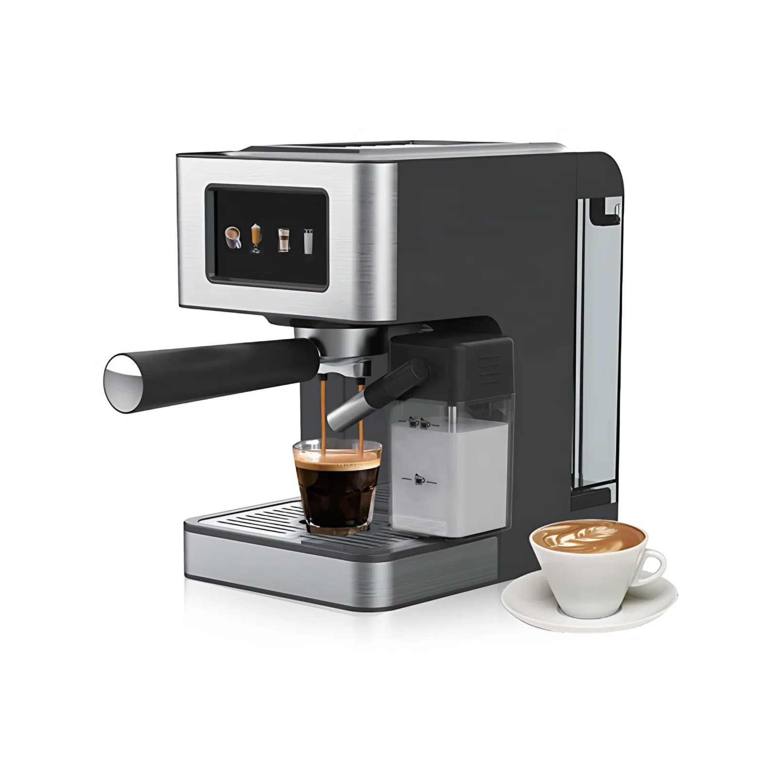 Espresso Coffee Maker Stainless Steel Coffee Machine With Milk Tank Home Used Cappuccino Machine Latte Coffee Maker