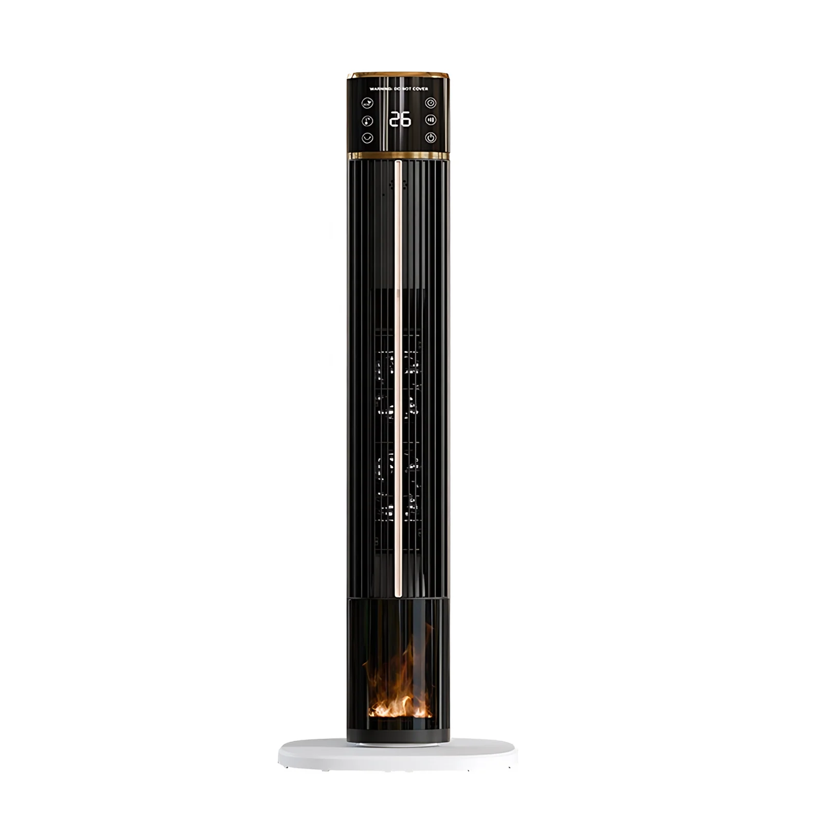 Winterprodukte 2000w elektrische Turmheizung tragbare Kohlenstofffaser-Rohr-Heizungsanhänger mit 3D-Flammeffekt Fernbedienung