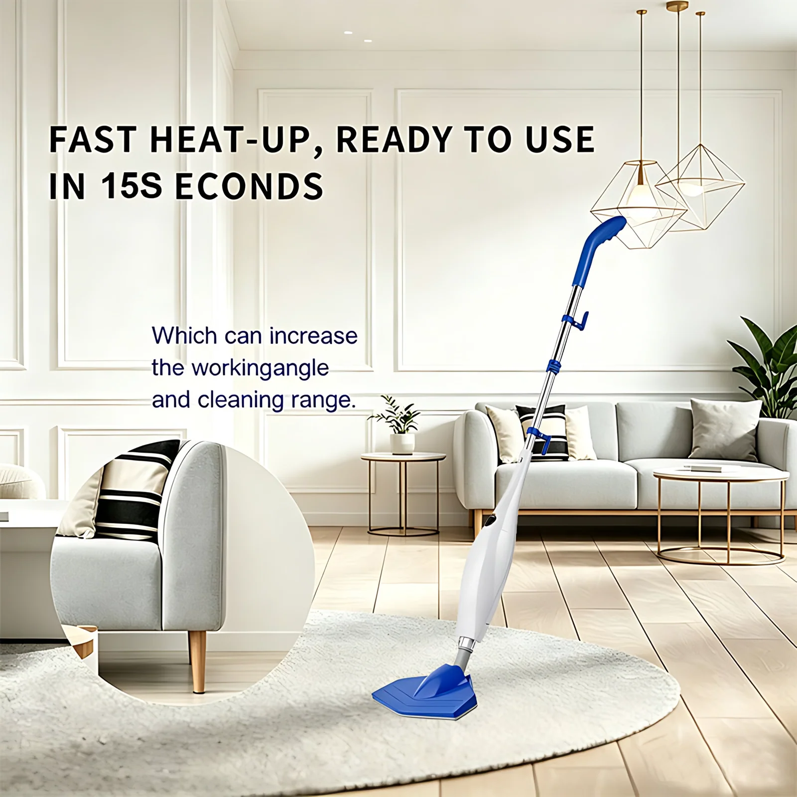 OEM/ODM High Temperature Stick Smart Design Multi Function Household Steam Mop Floor Cleaner 7 in 1 Hand-held Home Steam Mop