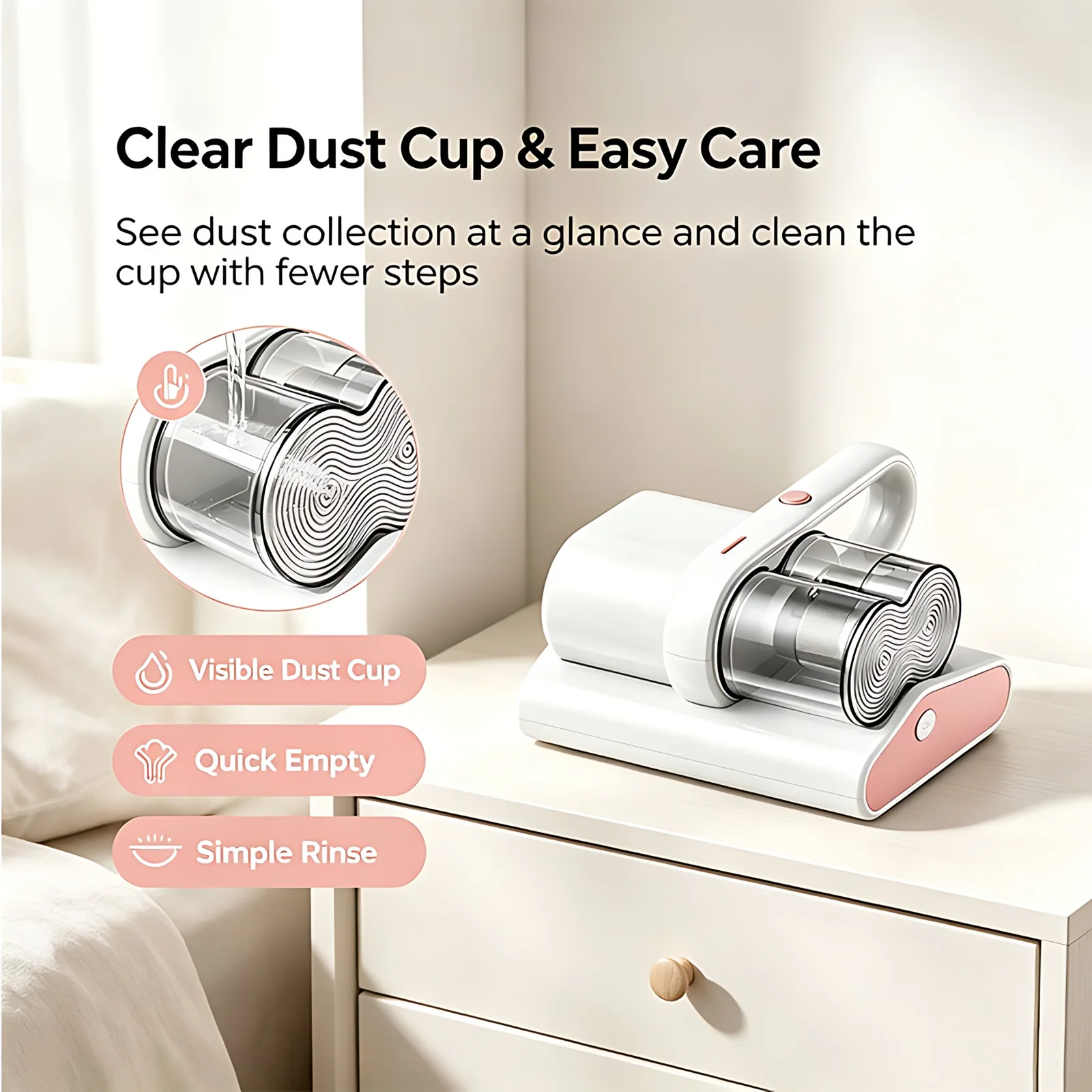 Portable Wireless Handheld Mattress Vacuum Cleaner UV Light for Cleaning Beds Sofas Mattresses Dust Mites Household Hotel Use