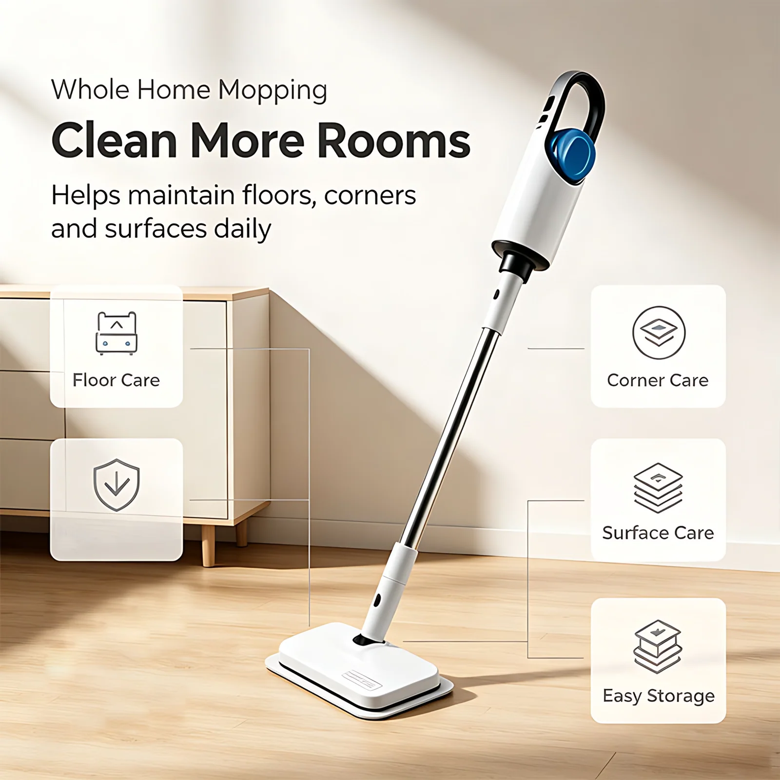 Factory Direct Supply Vapor Mopping Floor Multifunction Cleaning Machine Household High Temperature Steam Mop