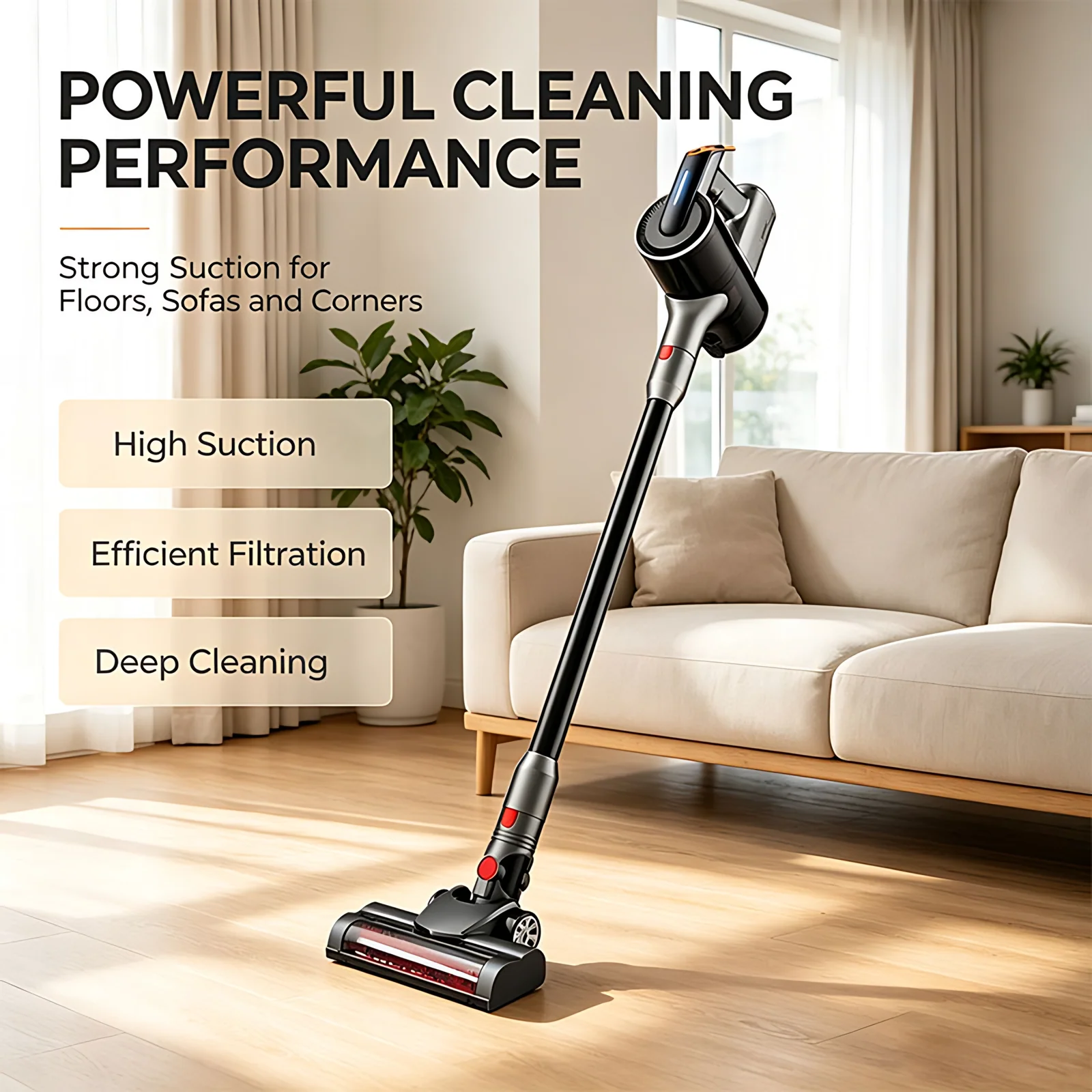 150W 12KPA Suction 800ml Capacity Handheld Carpet Stick Wireless Cordless Vacuum Cleaner Wireless Home for Carpet