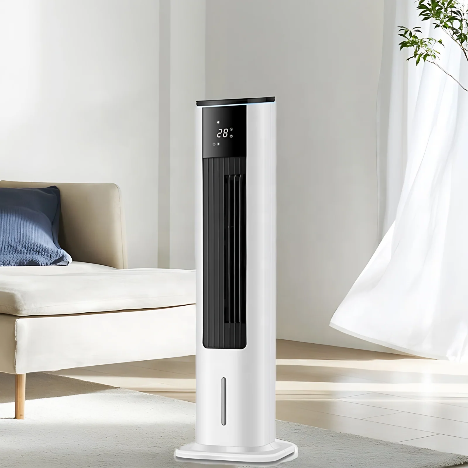 Multi-Function Heater/Air Cooler 2 in 1 Smart Fine Elements Electric Air Cooling Bladeless Tower Fan