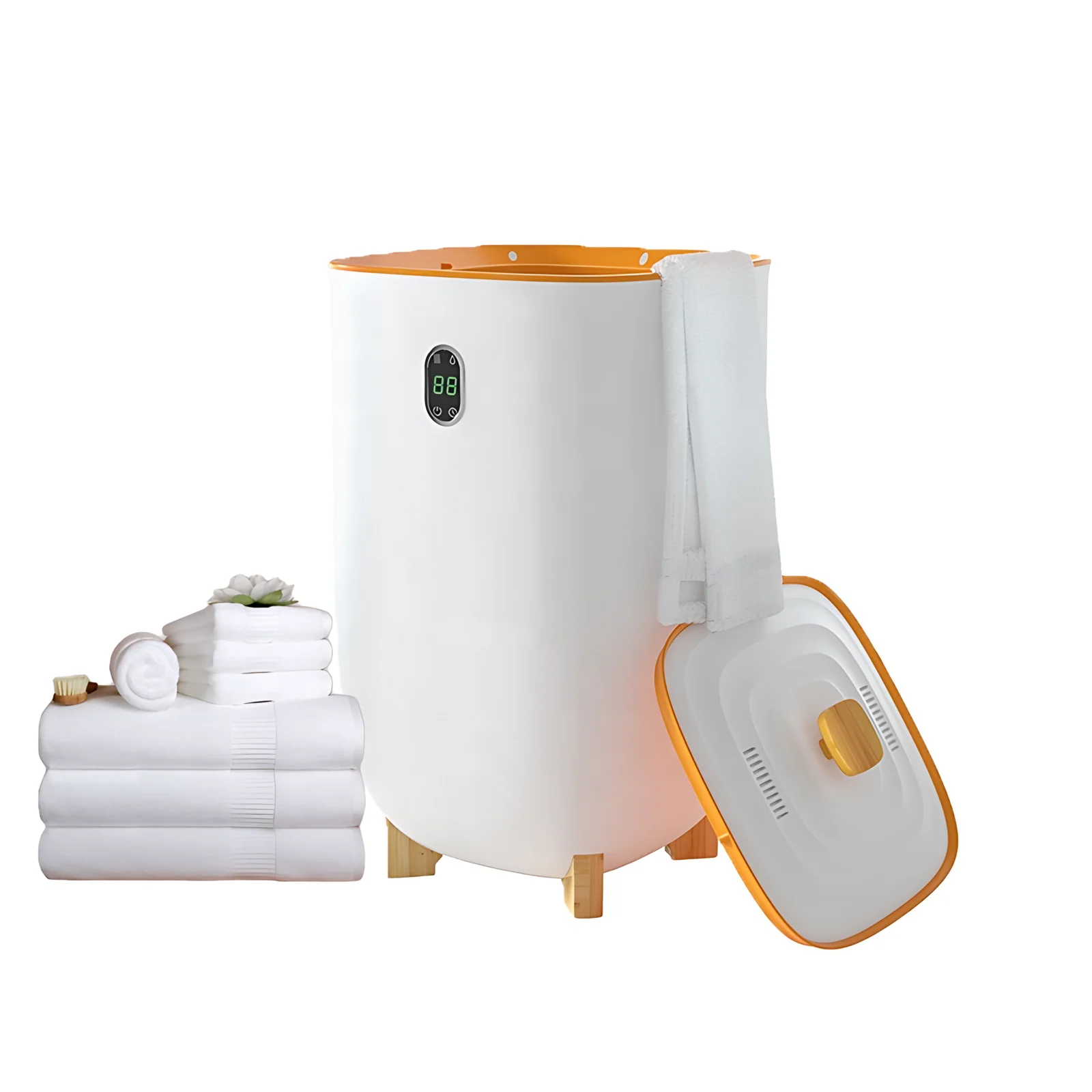 OEM Luxury Heated Electric Towel Bucket 600W Towel Bucket White Towel Heater