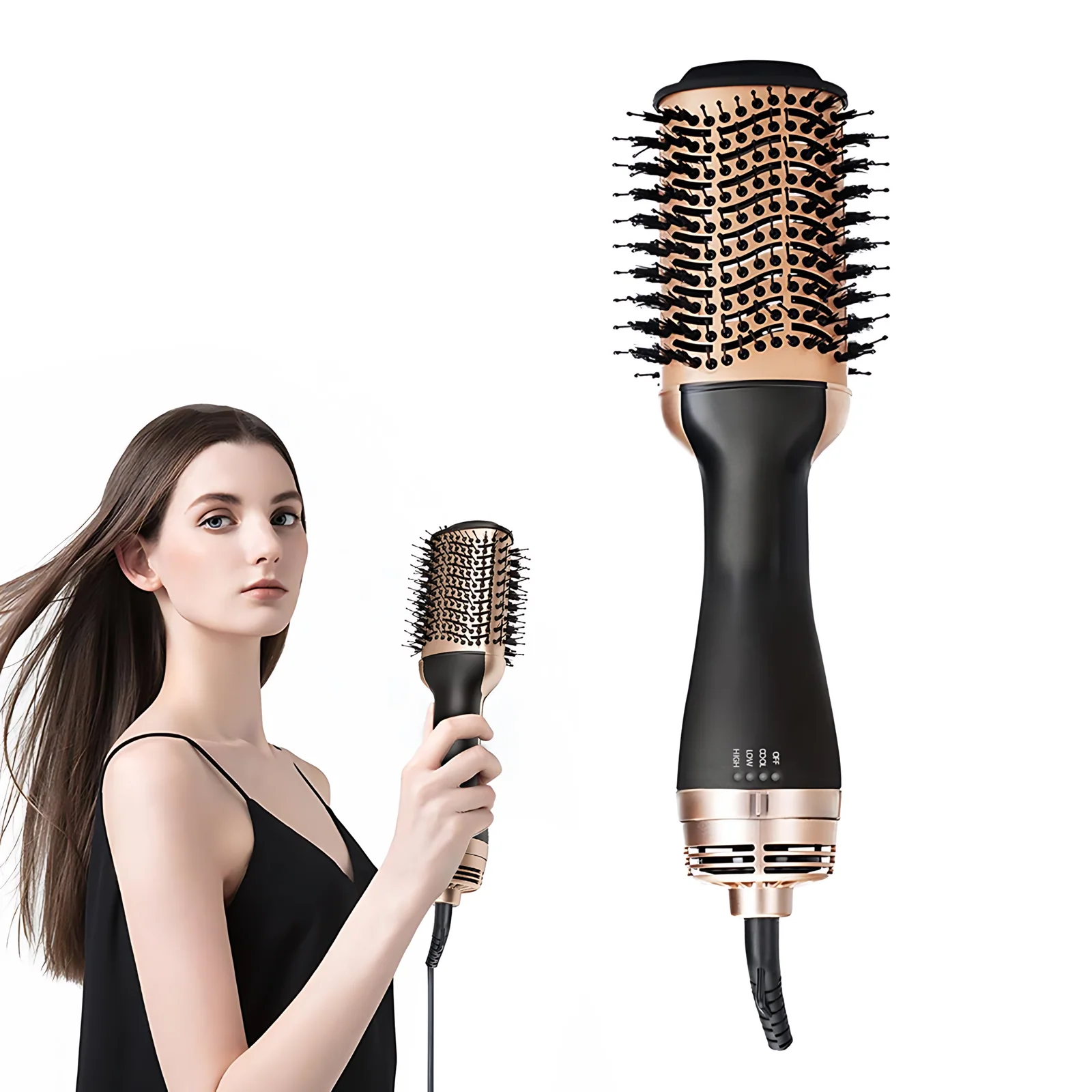 Multifuncional 3 en 1 pincel de aire caliente rectificador automático de curl para cabello rotativo voluminizador de curl de hierro cerámico peinado caliente