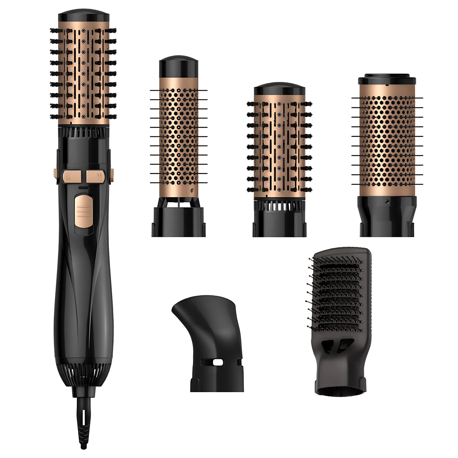 Fast Styler Hot Air Brush One Step Hair Styler Hair Dryer 360 Degree Rotating Line Tail 5-in-1 Negative Ion Hair Straightener