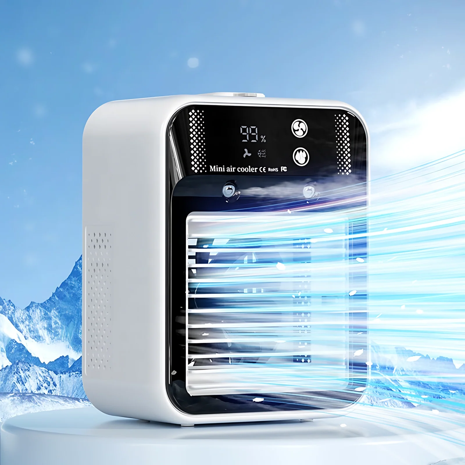 Aire acondicionado recargable portátil USB aire acondicionador de aire refrigerador de ventilador de agua refrigeración de ventilador aire acondicionar para la sala de oficina