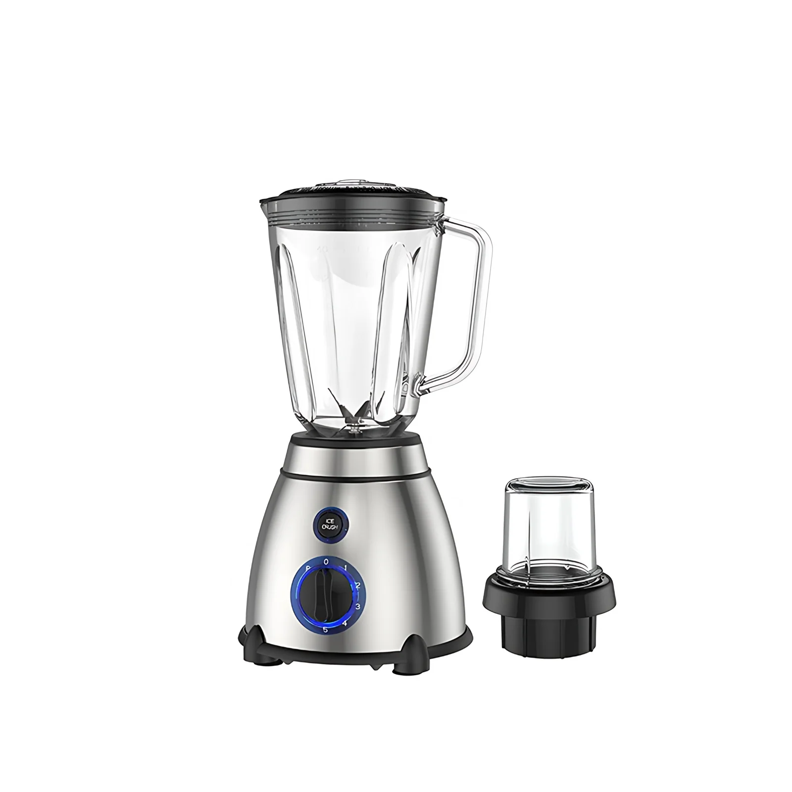 2 in 1 Hochleistungs-Glasmaschine aus Edelstahl Haushaltsküchengeräte Elektrische Frucht-Smoothie-Säfte Mischer-Blender