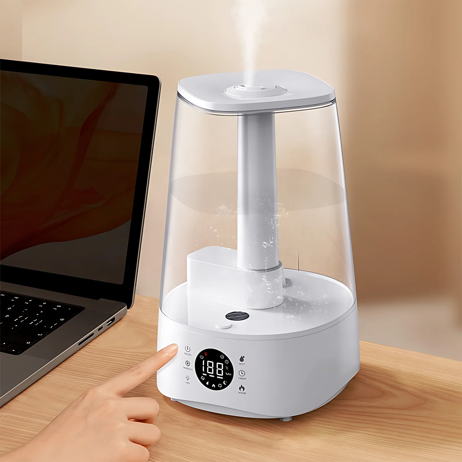 Grosse nouvelle grande salle 4L refroidissement brume intelligente ultrasonique humidificateur d'air domestique diffuseur