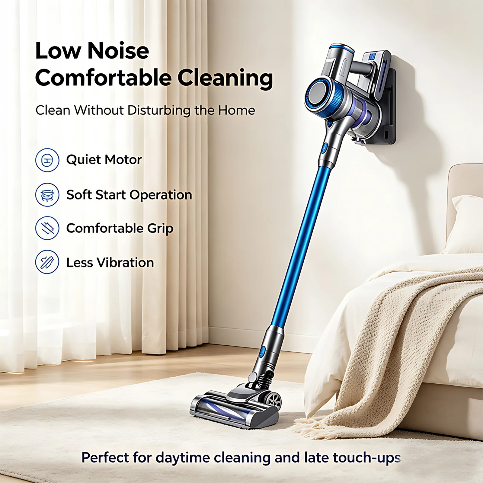 11Kpa 2200mAh 1.0L HEPA Battery Suction Multi-Functional Vertical Cyclone Handheld Cordless Vacuum Cleaner for Household Hotel