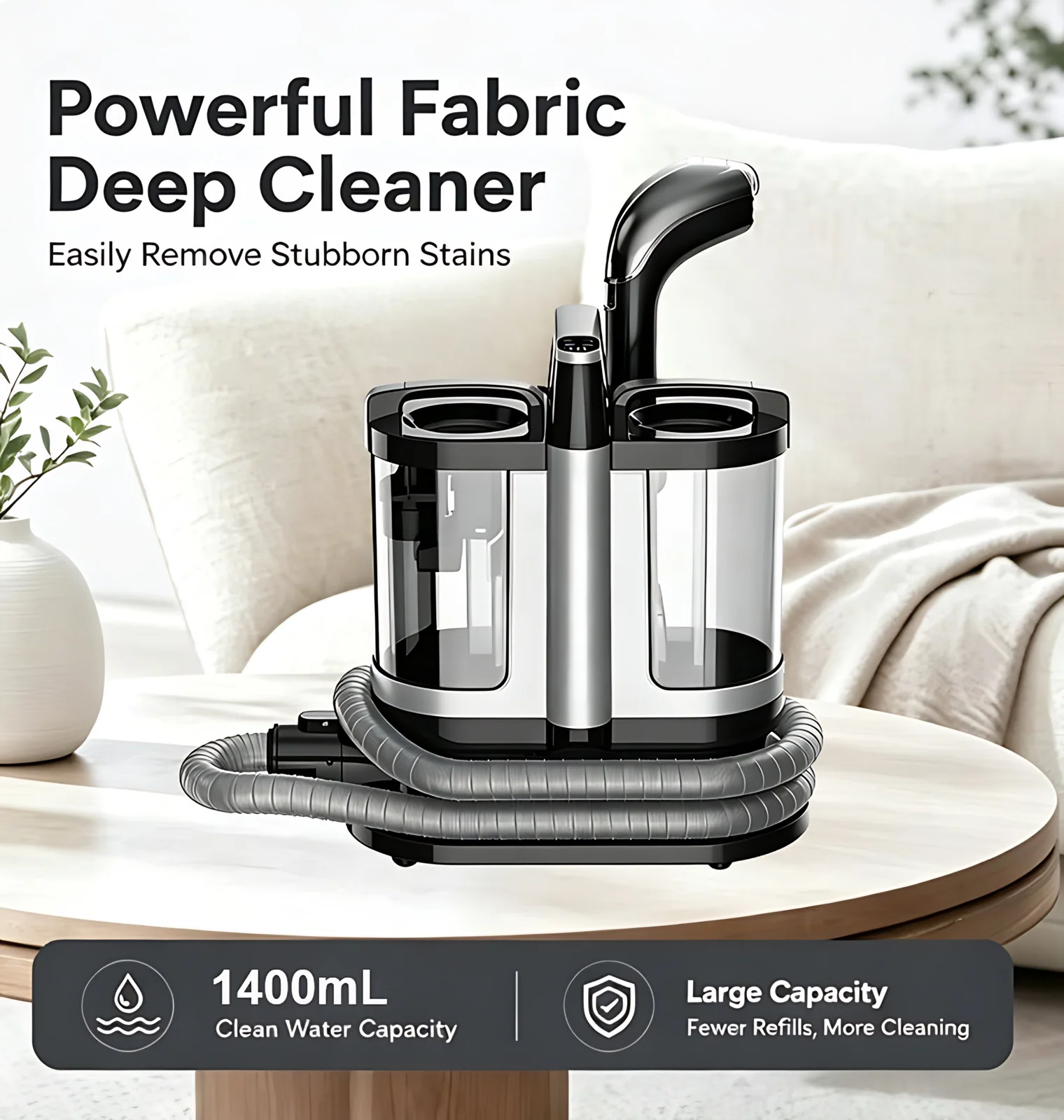 Steam Carpet Upholstery Spot Electric Household Vacuum Cleaner 400W Suction Deep Stain Cleaning for Car Seats Stairs Couches