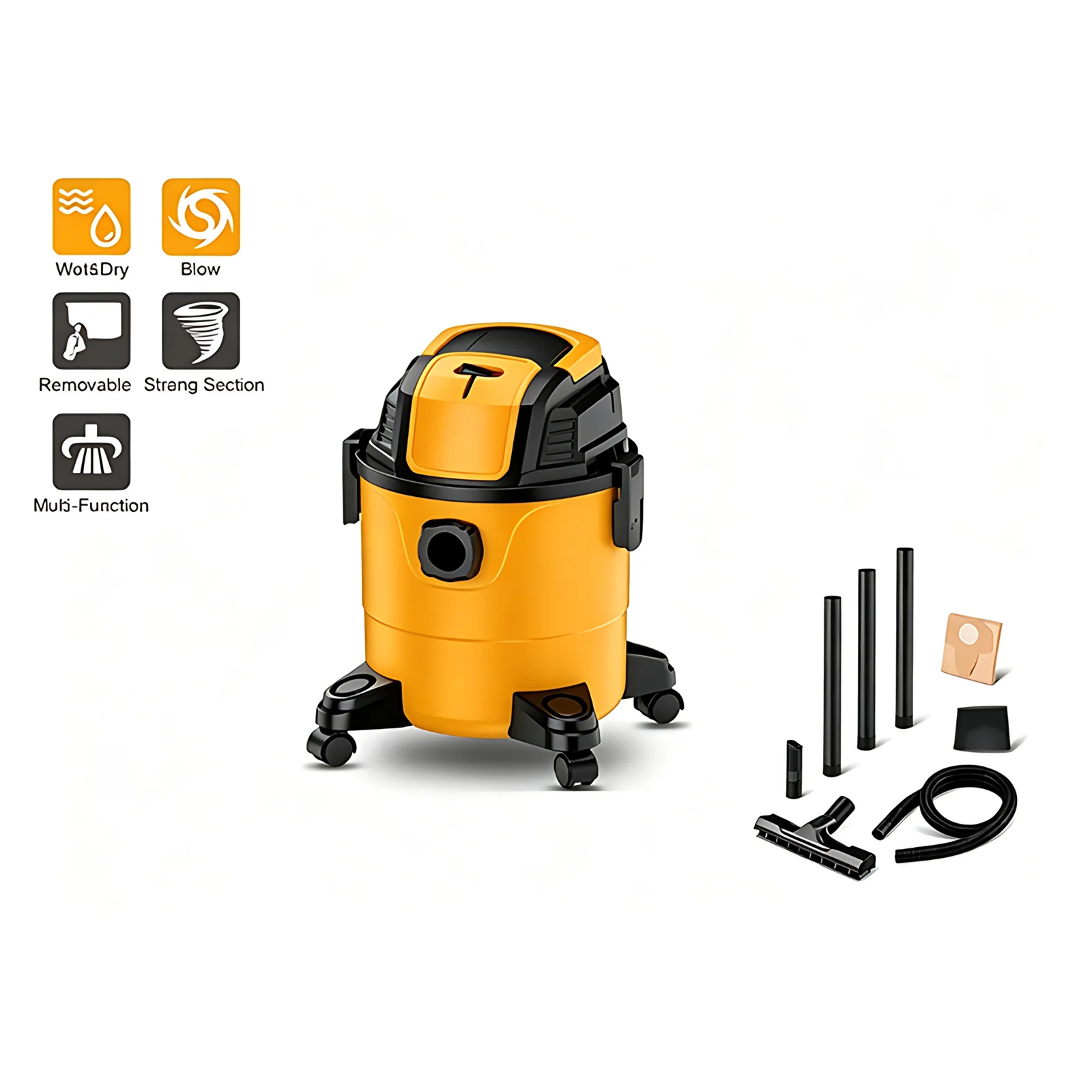 12L Factory Price High Quality Cyclone Electric Wet Dry Dual-purpose Vacuum Cleaner with Blower for Household Use