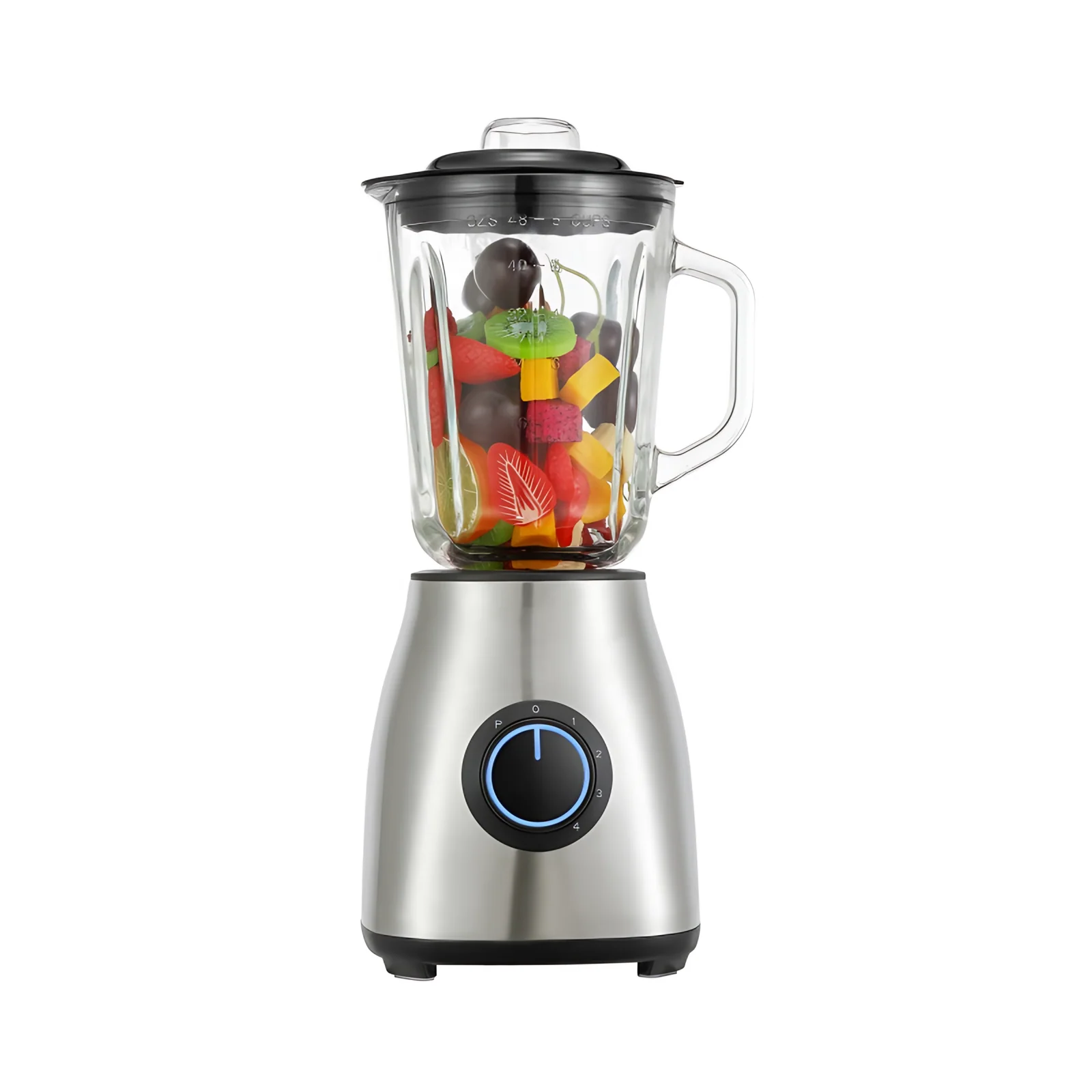 Professional 1000W 1.5L Glass Jar Blender with 4-Speed Ice Crush Function for Hotel & Household Use
