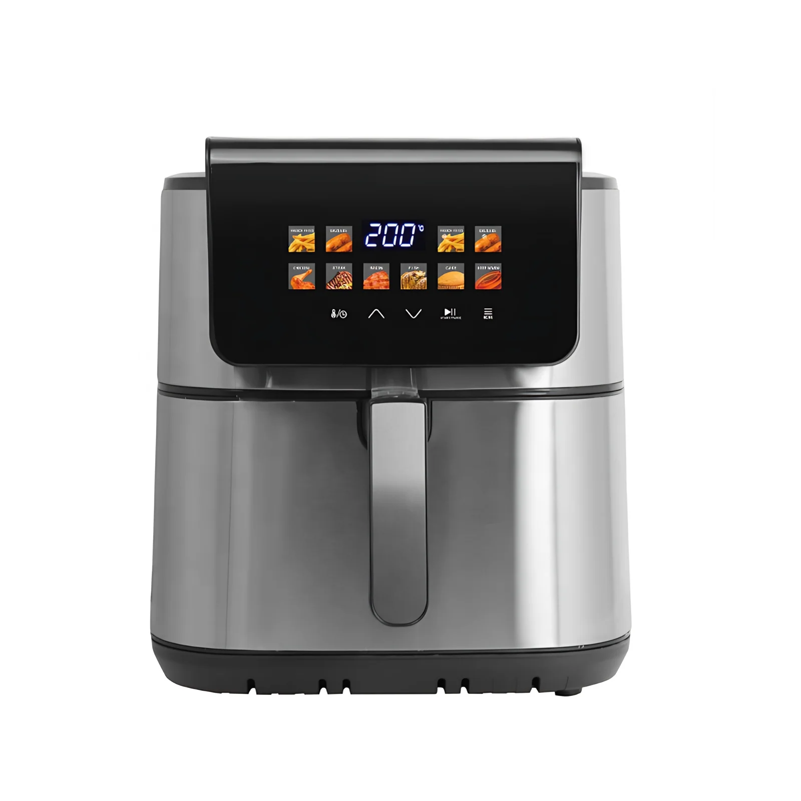 Frita de aire digital con pantalla táctil 8L frita de aire eléctrica digital LED pantalla táctil temporizadora control de temperatura aceite de alimentación libre