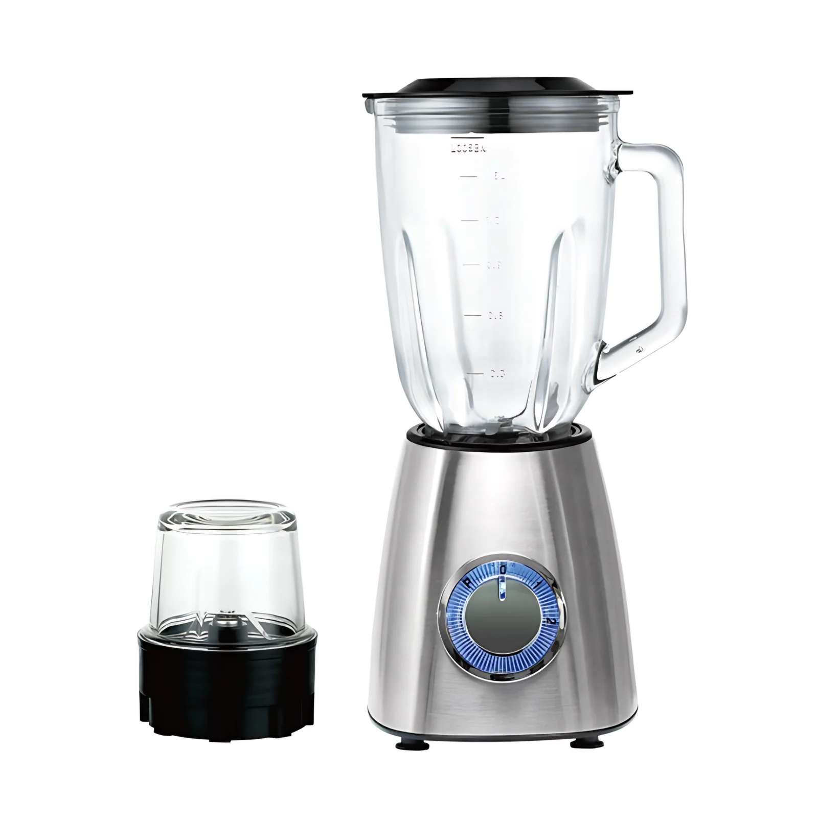 1.5L Electric Glass Container 2-in-1 Industrial Ice & Fruits Breaking Machine with Stainless Steel Blades for Household Use